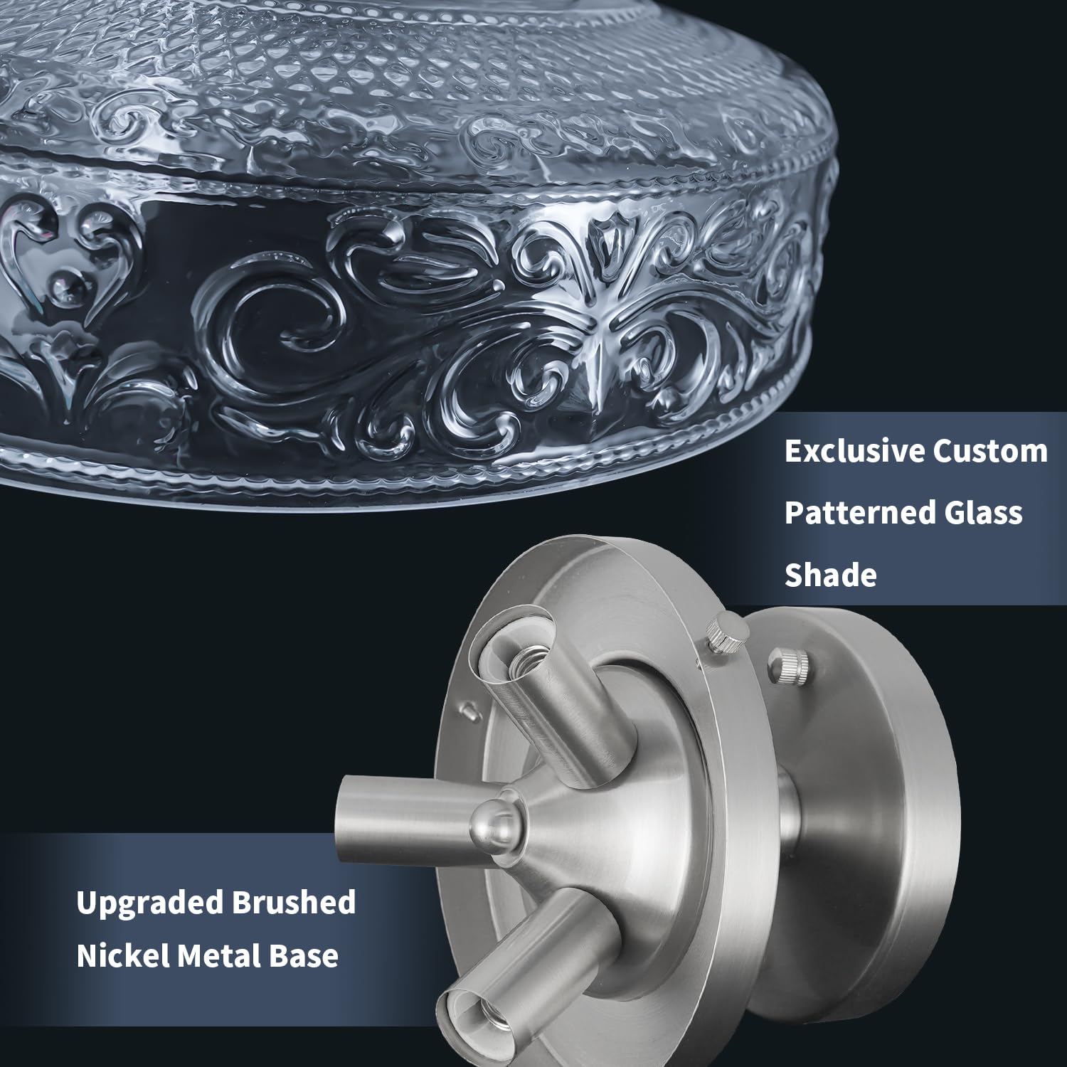 Brushed Nickel Semi Flush Mount Ceiling Light  3-Light Close To Ceiling Light  Flush Mount Ceiling Lighting With Globe Glass  Farmhouse Closet Fixtures For Hallway Bedroom Entryway Kitchen Porch E12