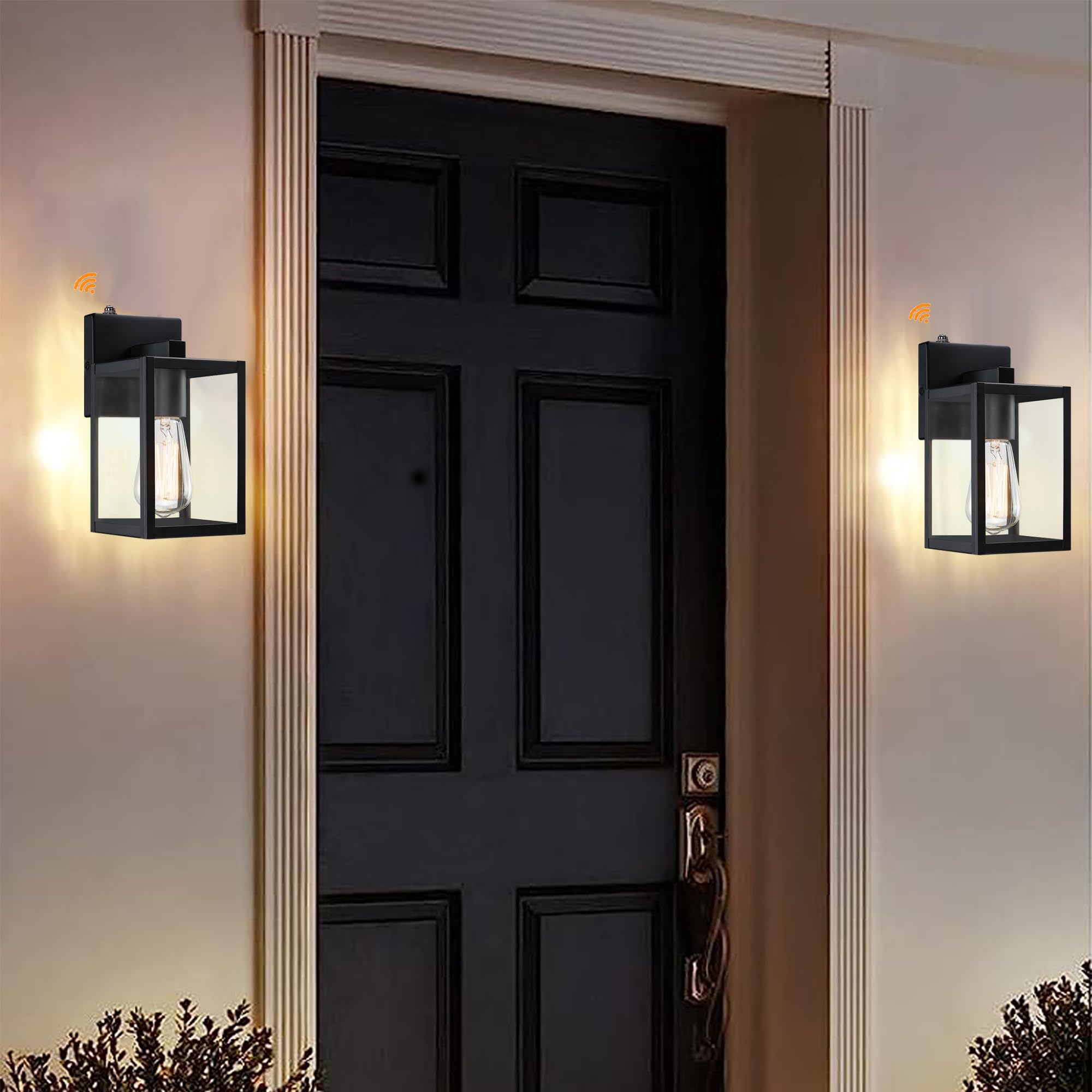 10 Inch Outdoor Wall Light Dusk To Dawn 2 Pack Outdoor Lanterns For Porch Small Outdoor Sconce Lights With Sensor Photocell Wall Lantern For Porch Patio Garage Outdoor Lighting