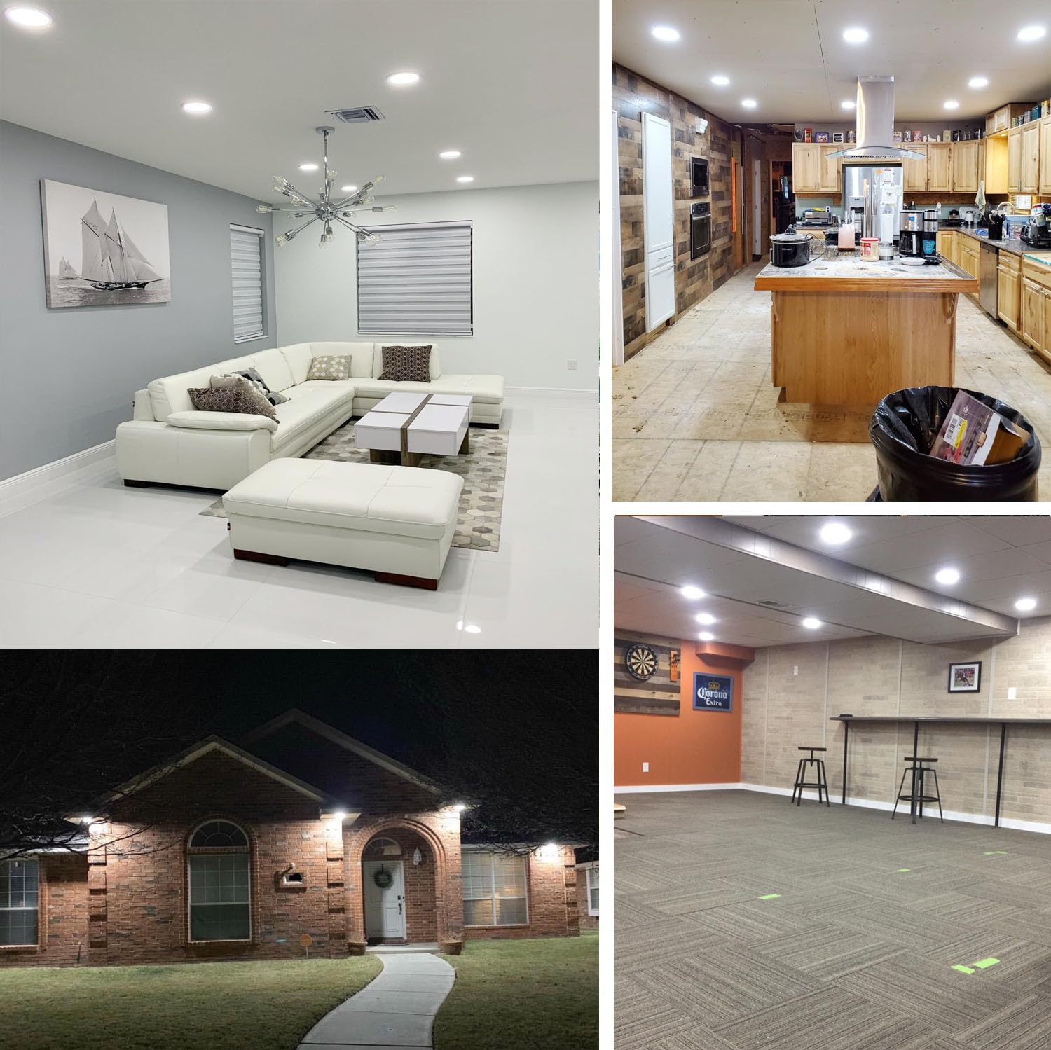 24 Pack 6 Inch Ultra-Thin Led Recessed Ceiling Light With Junction Box,5000K Daylight,Can Lights12W110W Eqv,Canless Wafer Slim P