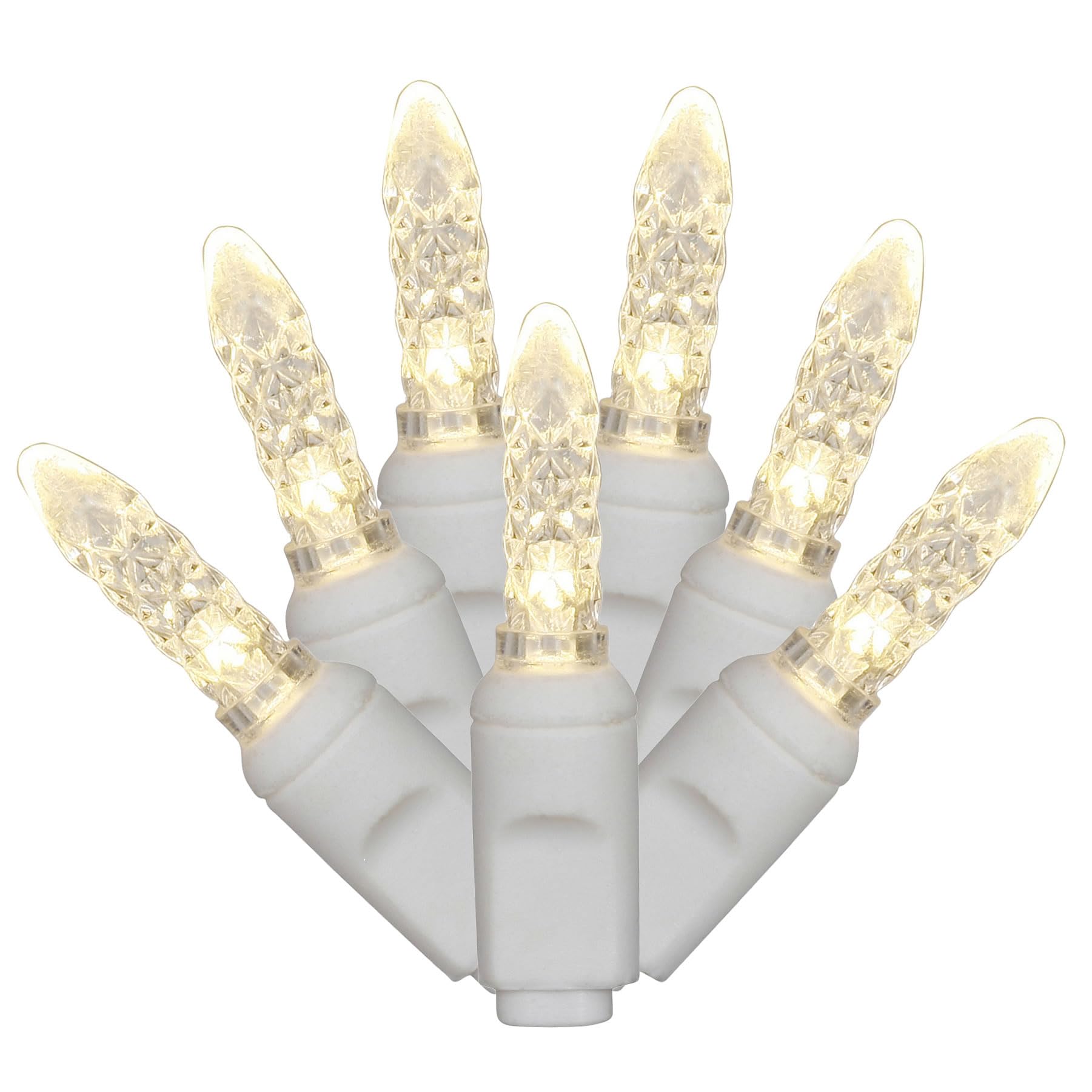 Vickerman 70-Light LED Icicle String Lights Set, Warm White, 9 ft, Model X6W3101, Large, Plastic, End Connecting