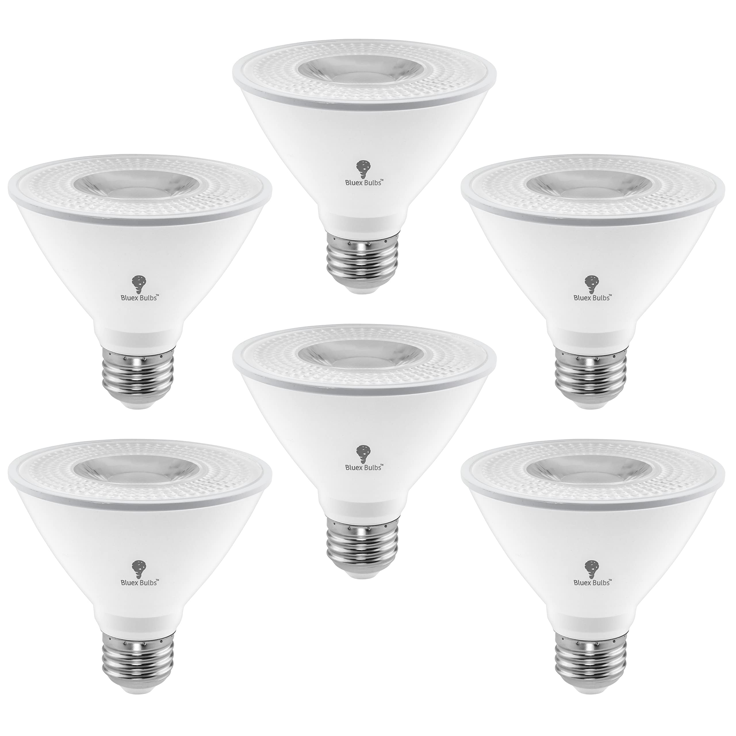 6 Pack Par30 Short Neck Led Flood Light Bulb 10W 75 Watt Equivalent 850 Lumens Waterproof E26 3000K Warm White Super Bright Par3