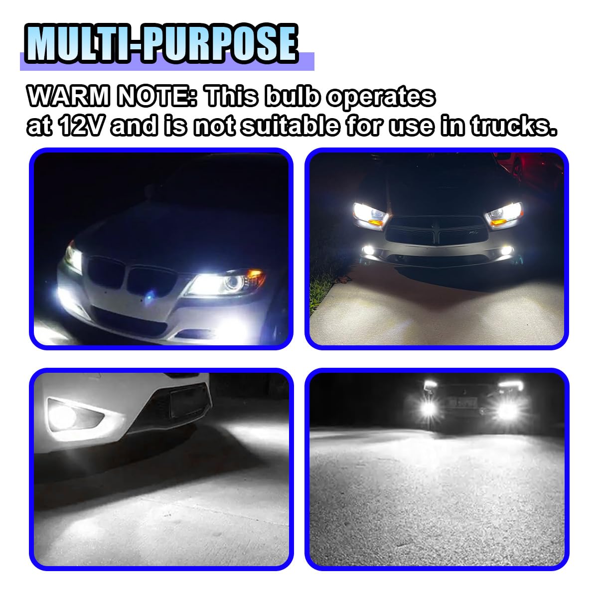 Lhdos 9006 Car Led Fog Light Bulbs - 1500 Lumen 5630 33-Smd, 6500K White, Plug And Play Anti-Fog Lights For Cars