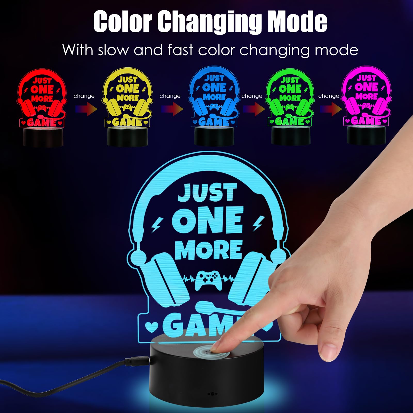 Gamer Gifts For Teenage Boy Girls Easter Basket Stuffer  Boyfriend Birthday Gift Cool Christmas Gift For Men Dad Son Daughter 2025 Graduation Gift  Led Light Up Gaming Lamp Acrylic Gaming Night Light