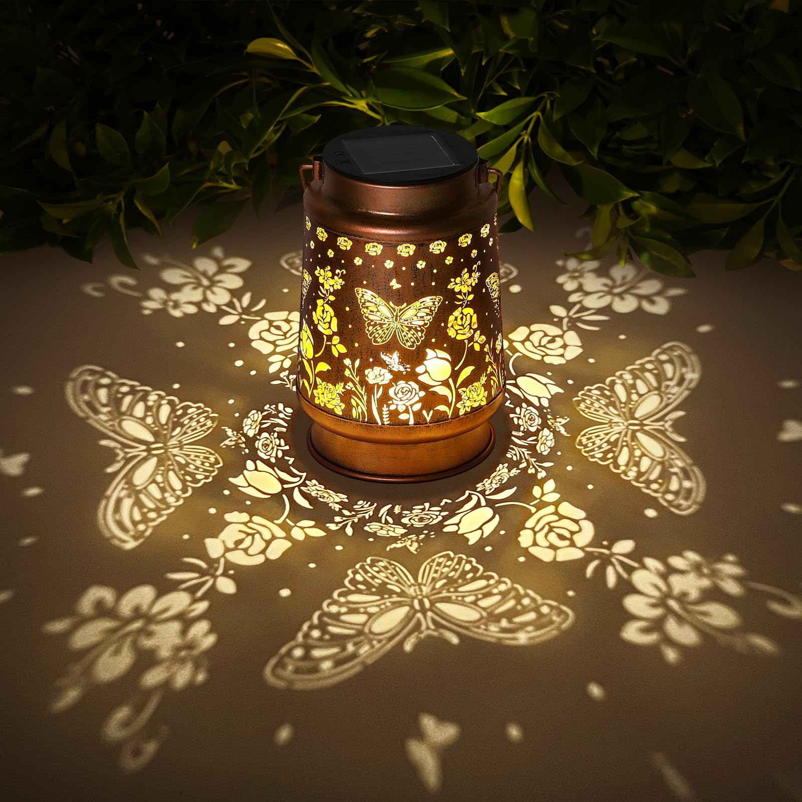 Butterfly Solar Lanterns Outdoor Waterproof Garden Decor, Metal LED Garden Light,for Yard, Patio, Lawn, Tabletop, Pathway, Lands