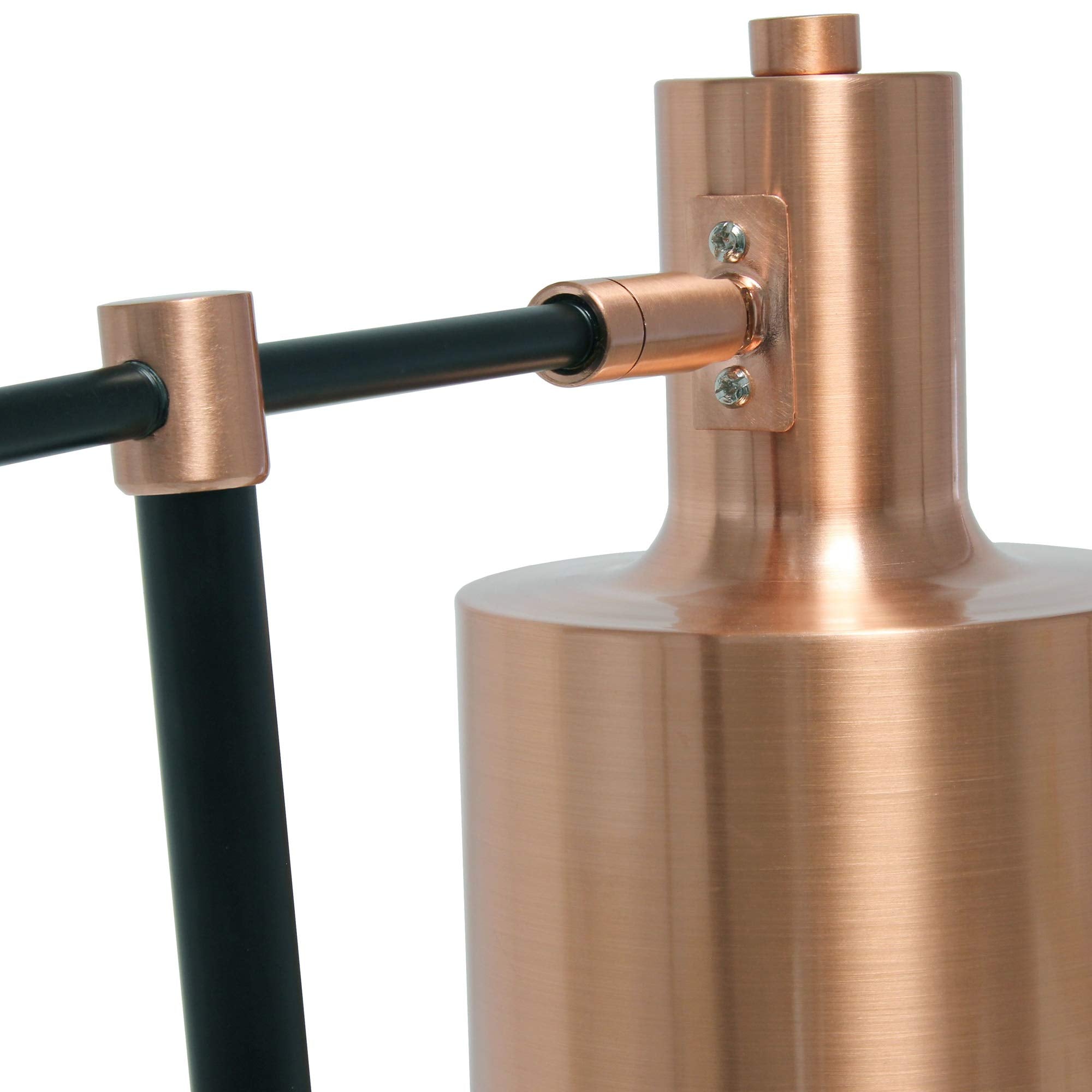 LALIA HOME Mid Century Modern Metal Table Lamp, Iron, Rose Gold, Model LHT-4001