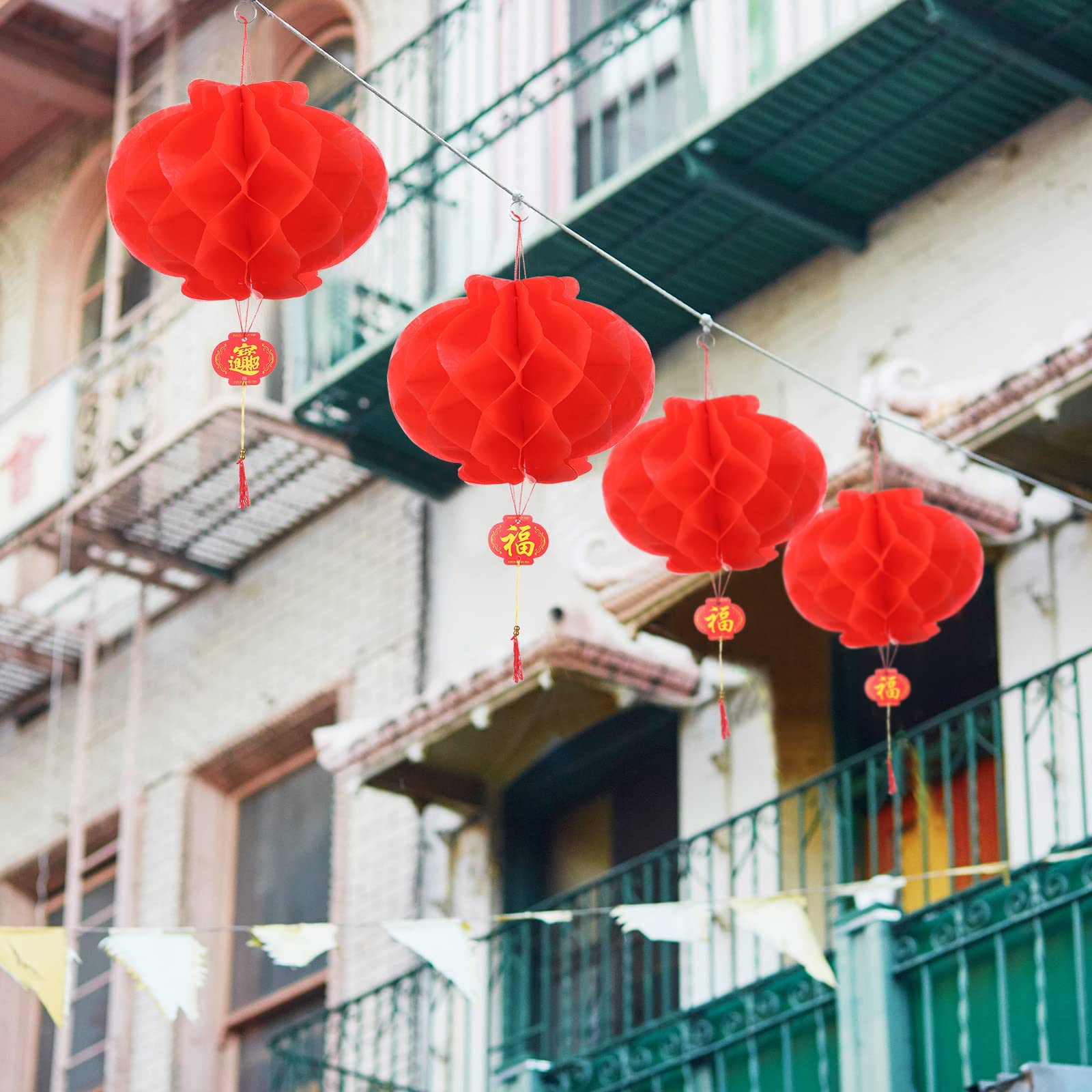 70 Pcs 10 Inch Chinese Red Paper Lanterns Decorations Chinese New Year Paper Lantern Decoration For Lunar New Year Spring Festiv