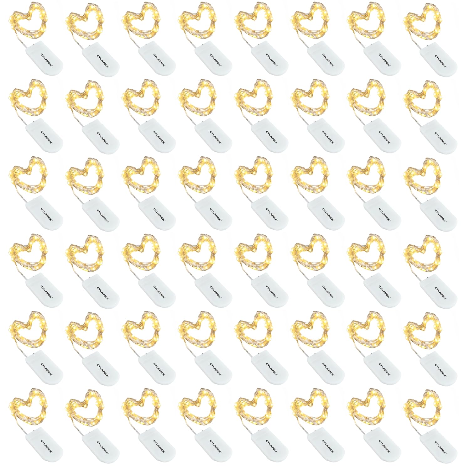 Cylapex Pack Of 48 Warm White Fairy Lights String Battery Operated Fairy Lights, 3.3Ft 20 Leds Firefly Lights Silver Coated Copper Wire Lights For Diy Decor Christmas Decoration Costume