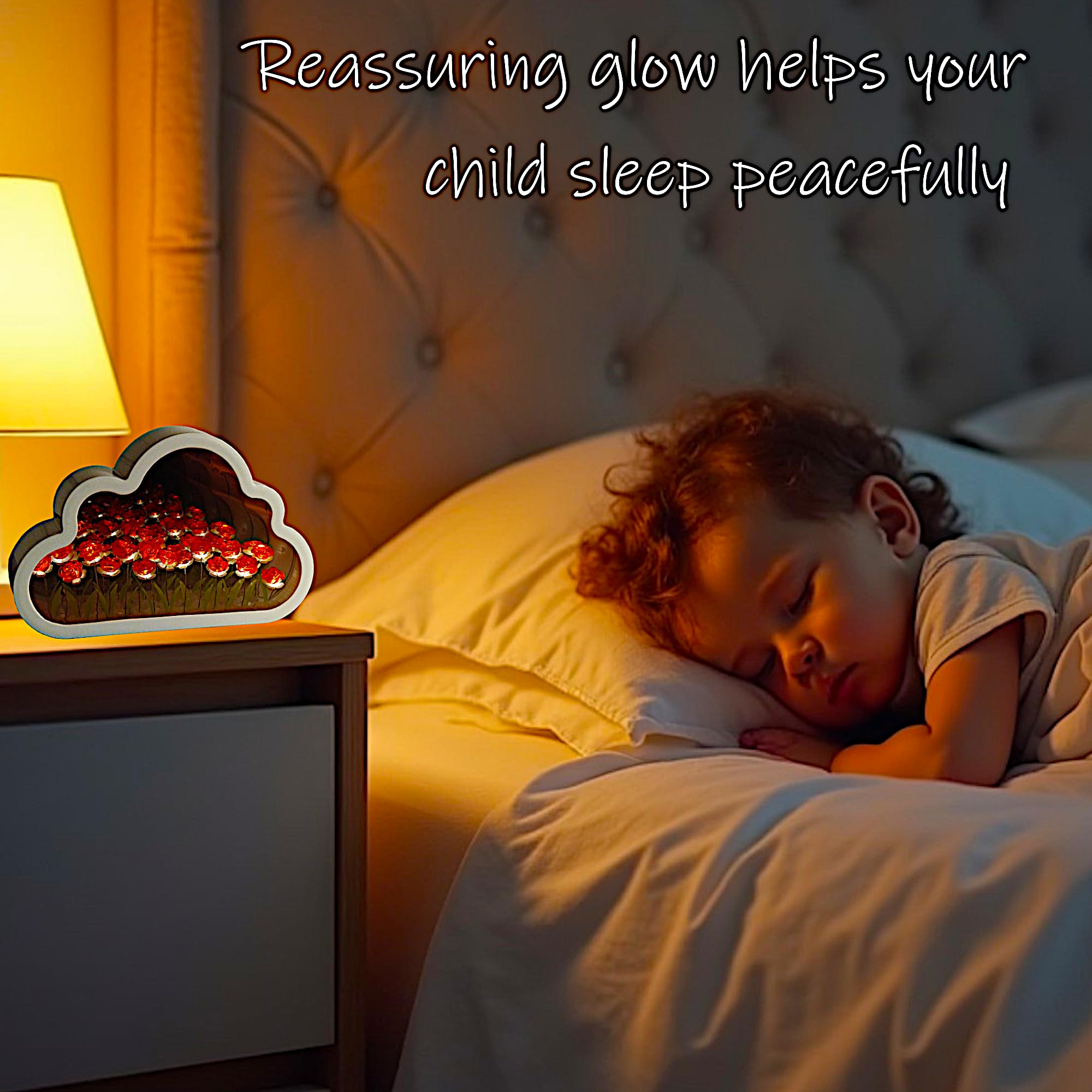 Alymack Tulip Lamp Infinity Mirror - Cloud Infinite Flower Lamps & Nursery Night Lights - Fully Assembled Tulips Night Light, Aa
