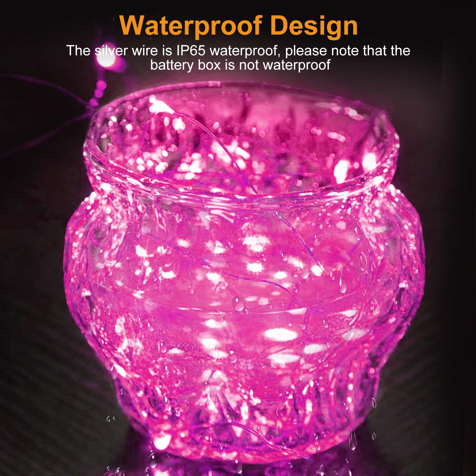 btfarm Fairy Lights 30 Pack, 7ft 20 LED Twinkle String Lights, Battery Operated, Waterproof, Pink