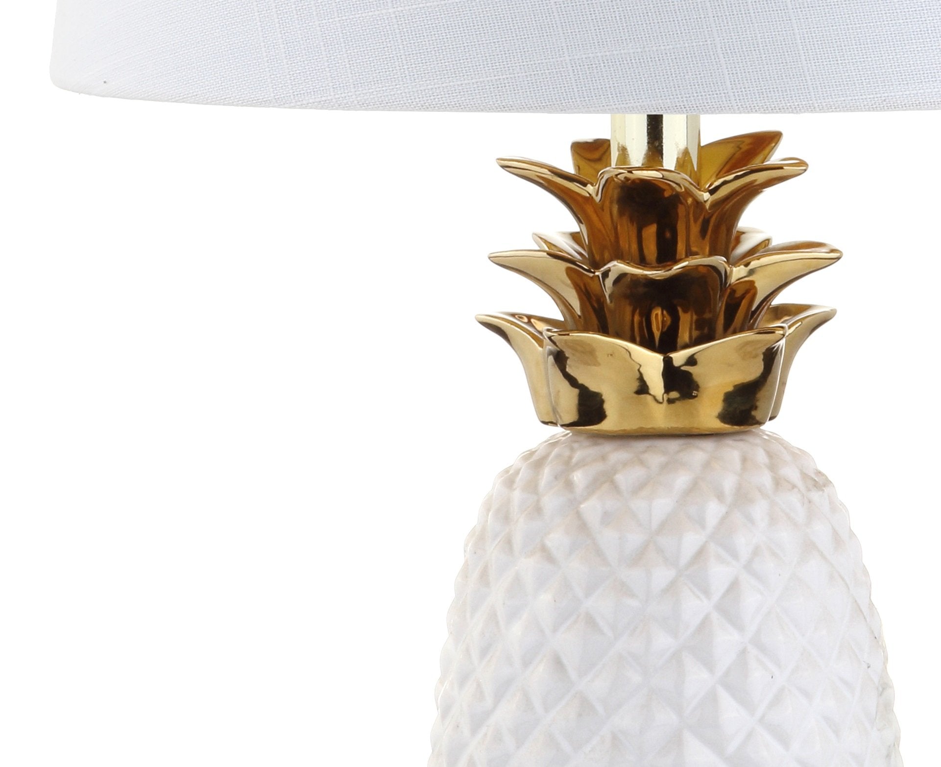 JONATHAN Y Ceramic LED Table Lamp, 23in, White/Gold, Model JYL4019C, Contemporary Design for Bedroom, Living Room, Office