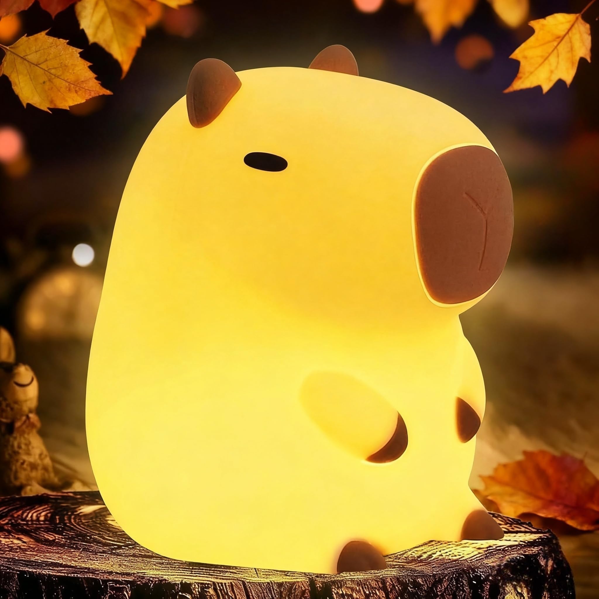 Yr Yrhh-Pet Capybara Cute Night Light  Squishy Capybara Lamp Xmas Gifts Toys  Rechargeable Led Dimmable Silicone Nightlight For Kids  Funny Light Up Capibara  Baby Nursery College Dorm Fall D?Cor