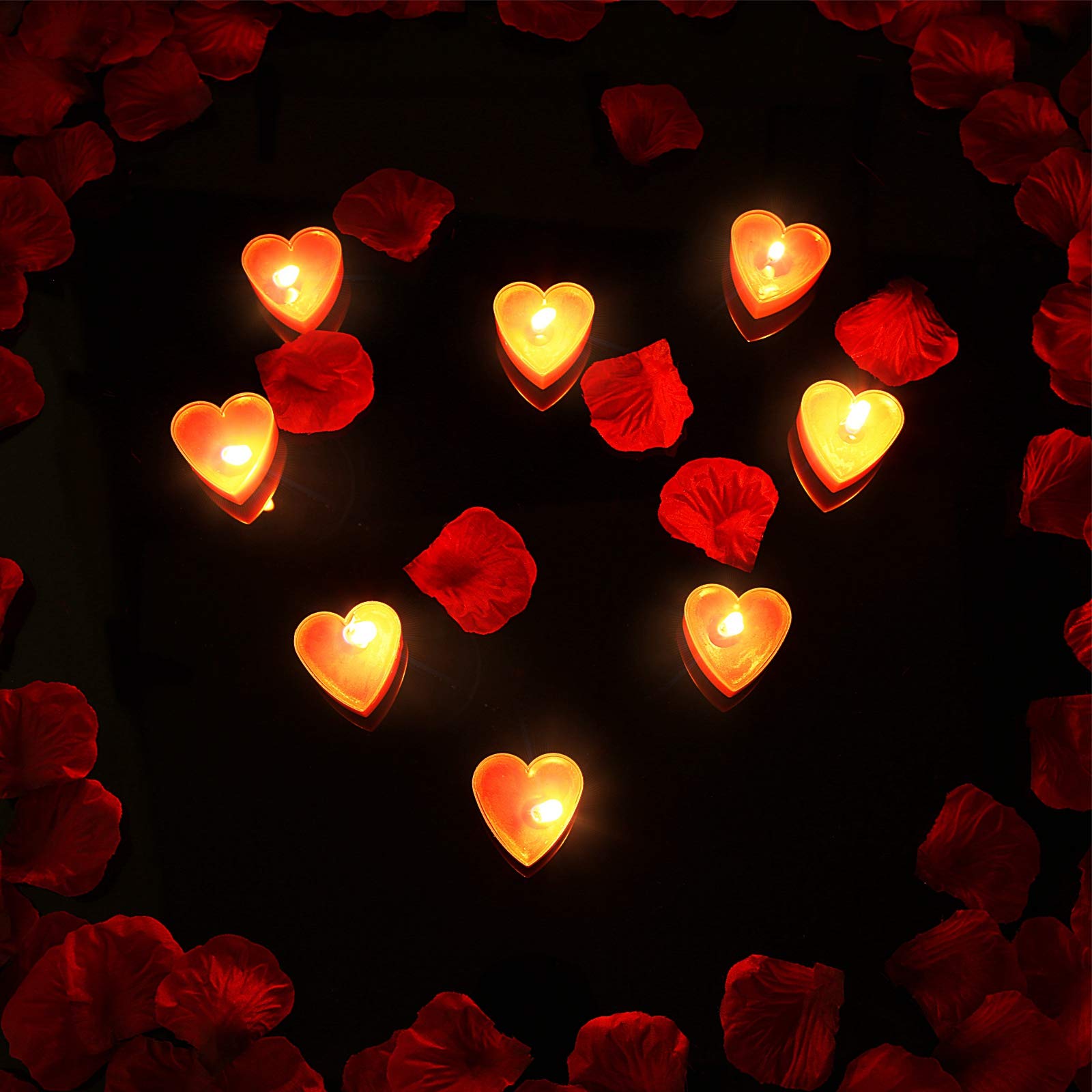 Nuanchu 18 Pieces Valentines Day Heart Shape Candles Tealights Candle Love Tea Light Candles for Wedding Table Centerpiece Dinn