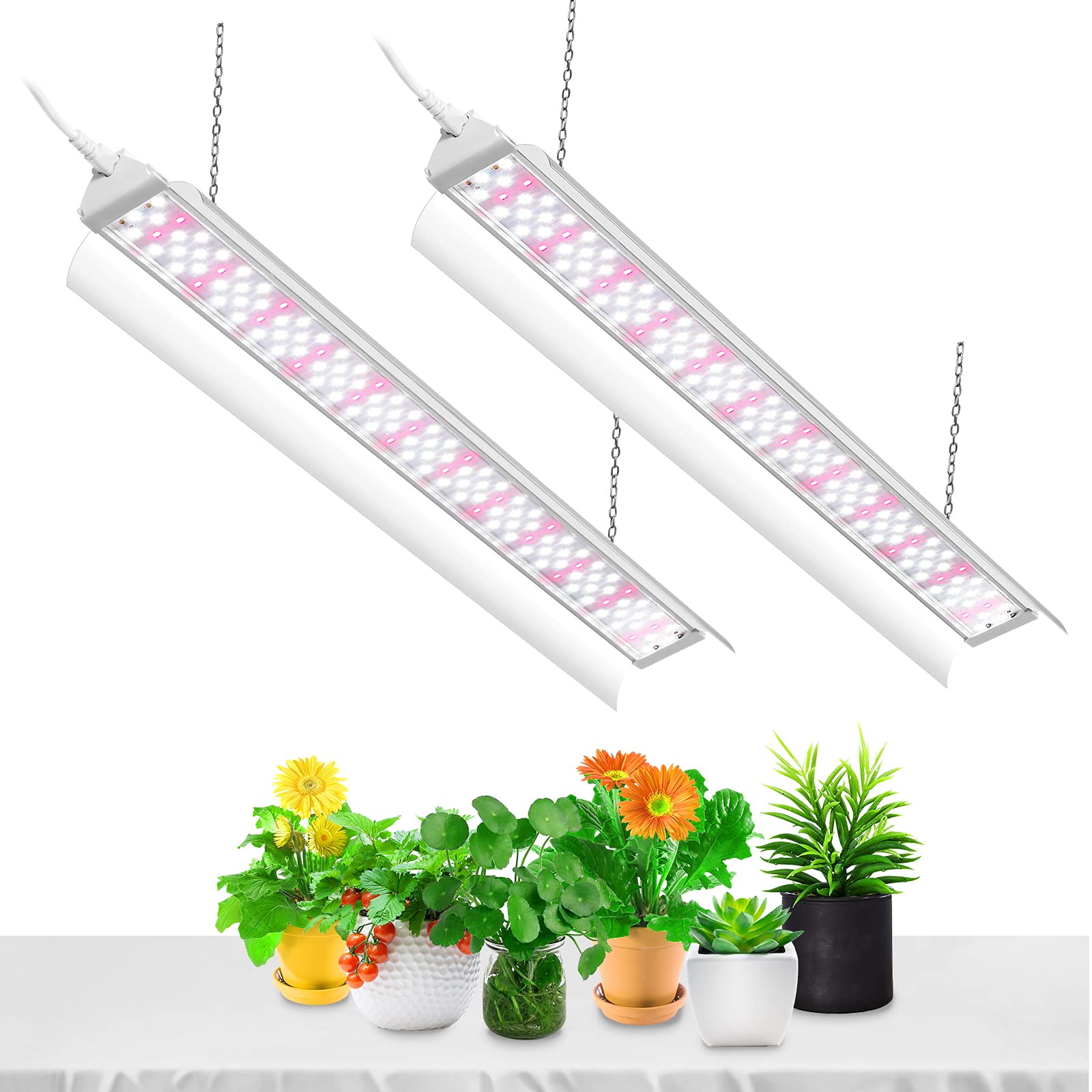 SZHLUX LED Grow Light 2ft 80W (240W) Full Spectrum 660nm 730 IR Included LED Plant Light for Indoor Plants, Linkable High Output