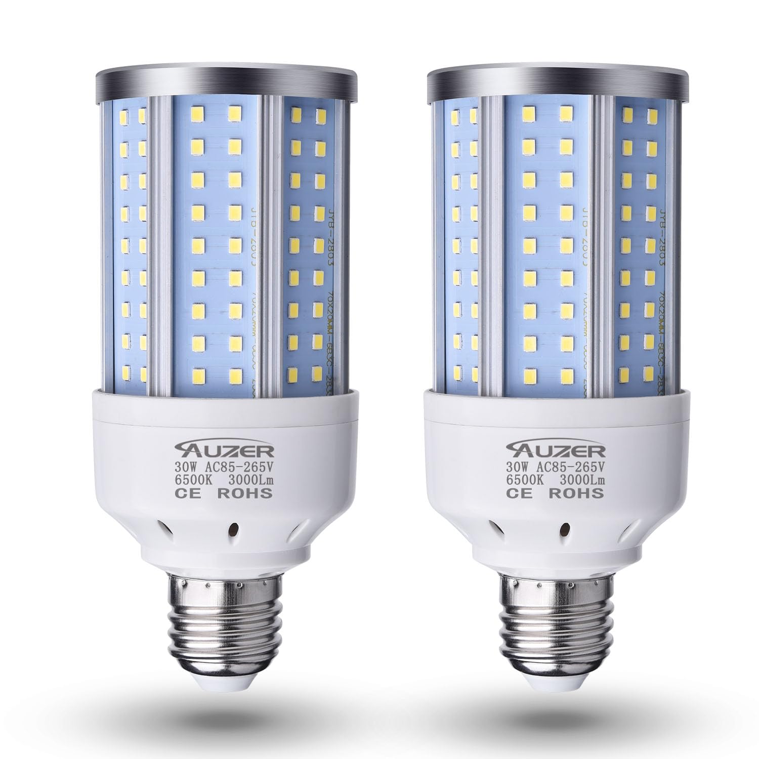 Auzer 30W (200W Equivalent), Daylight, E26 Standard Base, Led Corn Light Bulb | 2-Pack
