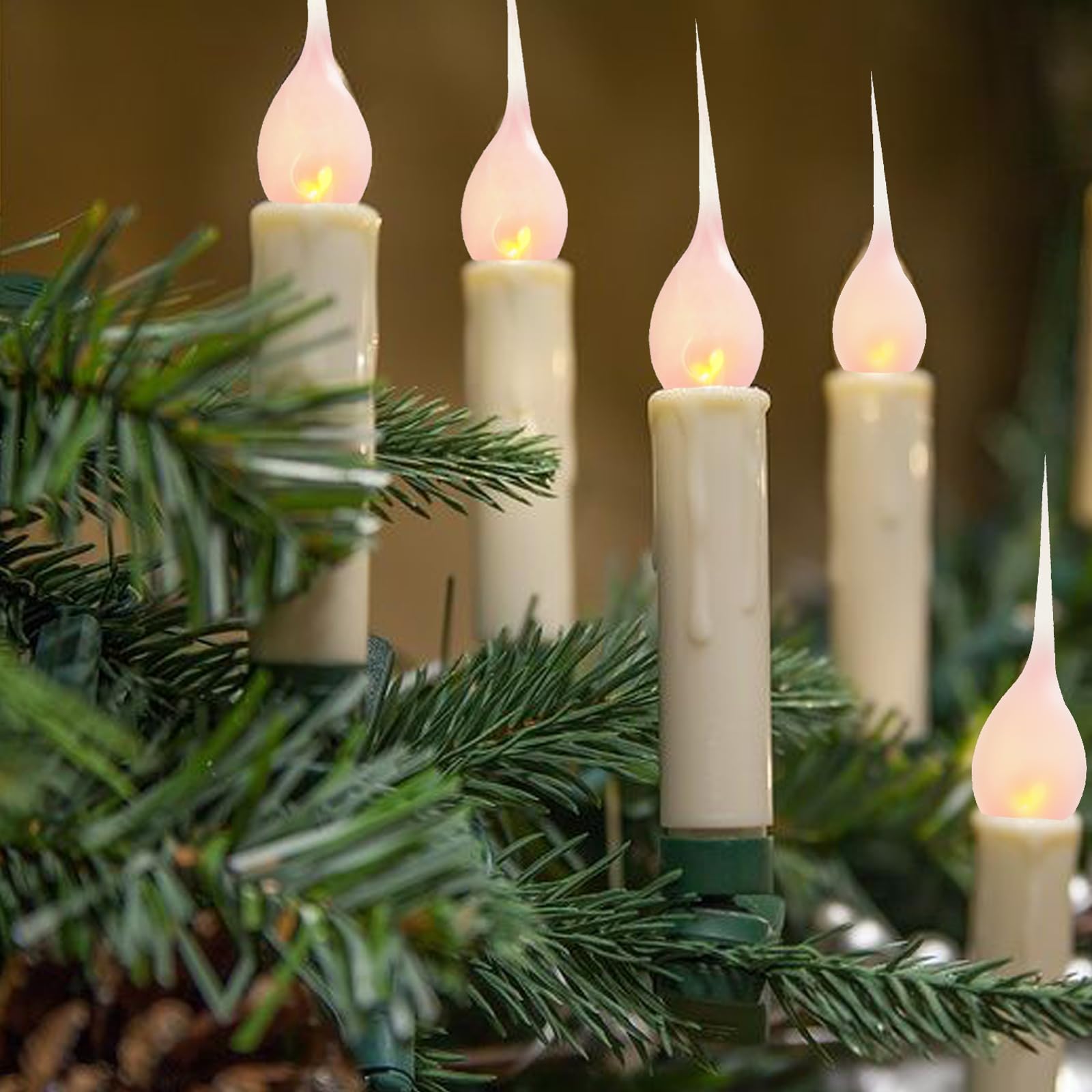 Sunsgne Silicone Dipped Flickering Flame Candle Light Bulbs, 1 Watt Christmas Decorative Replacement Bulbs For Chandelier Electr