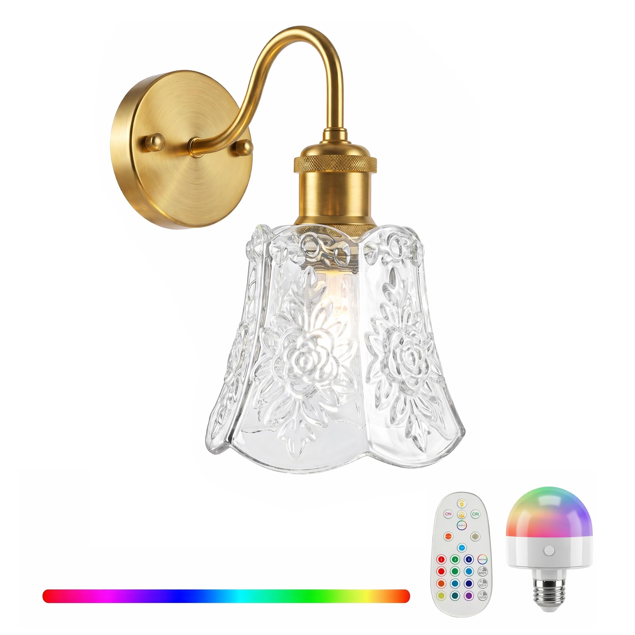 YUNICE Rechargeable Wall Sconces Set of 1 Battery Operated Wall Sconce with Remote Control Dimmable Cordless Wall Lamp with Whit