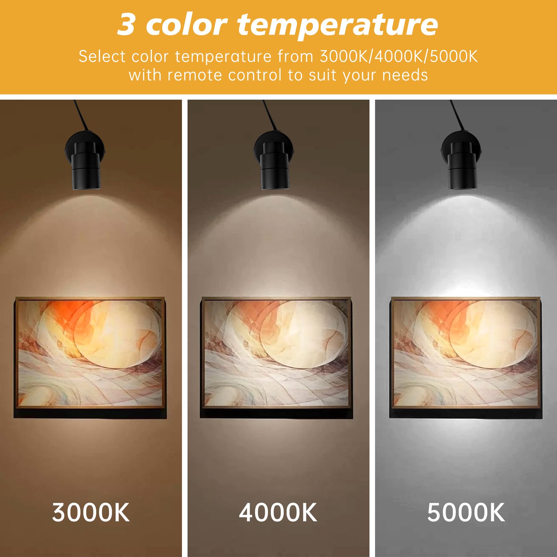 Topported 2 Pack Indoor Spotlight For Plants Plug In,5W 500Lm 120V Dimmable Accent Light Uplights With 4 Timer Modes,3000K/4000K