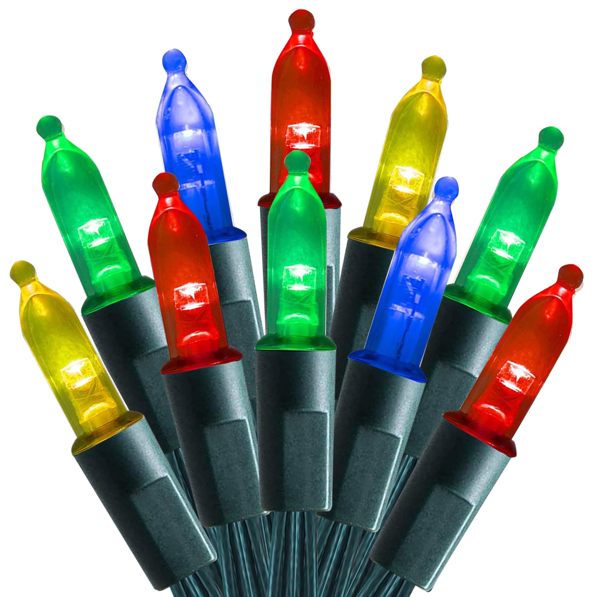 FUNPENY Battery Operated Christmas Lights, 50 LED 16FT, 8 Modes, Waterproof, Multicolor, Model ZF-150-3/SB