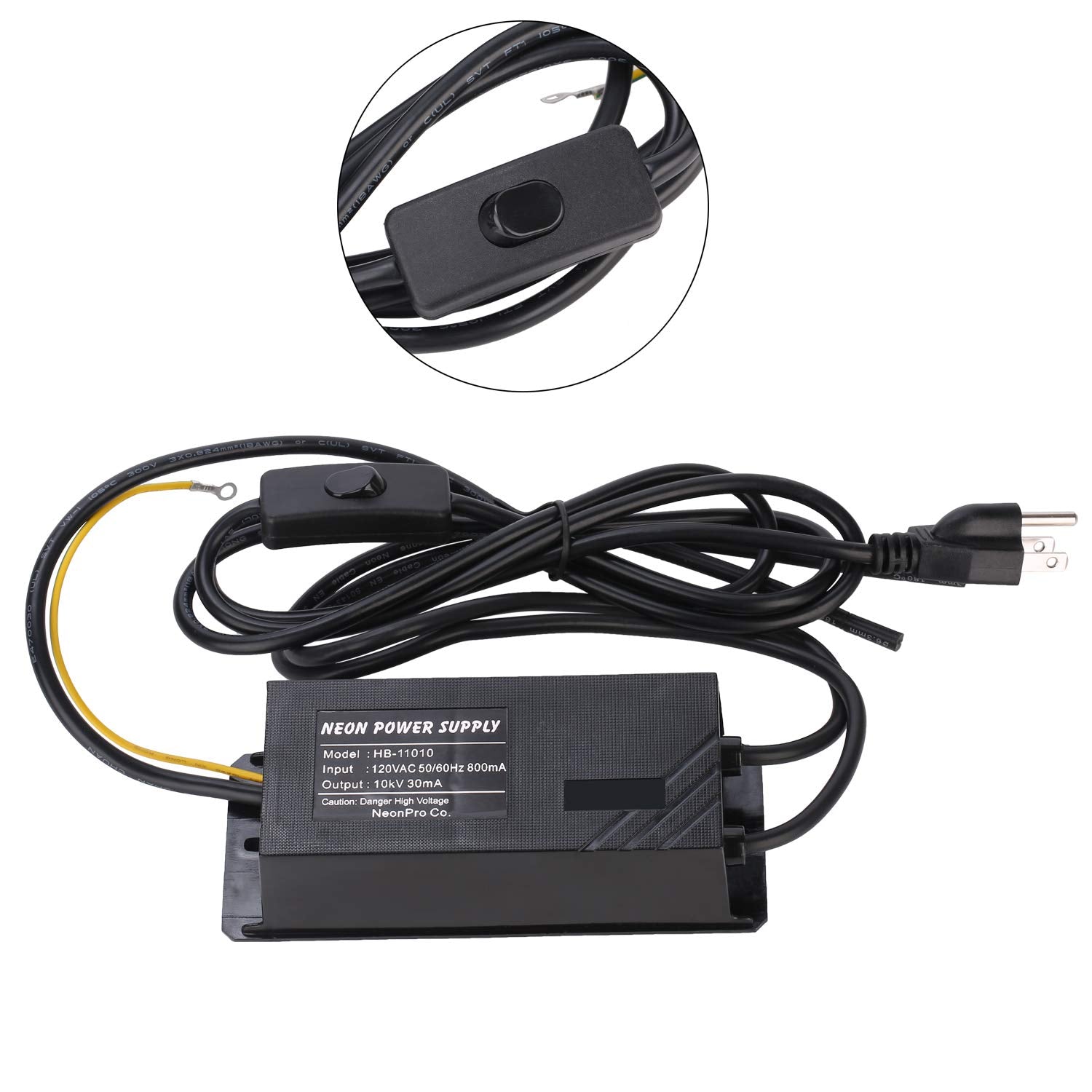 ZODZ Neon Signs Transformer Machine - 120V Power Supply for Glass Neon Sign, Blue, 6.53"x2.62"x2.15", Model HB-11010