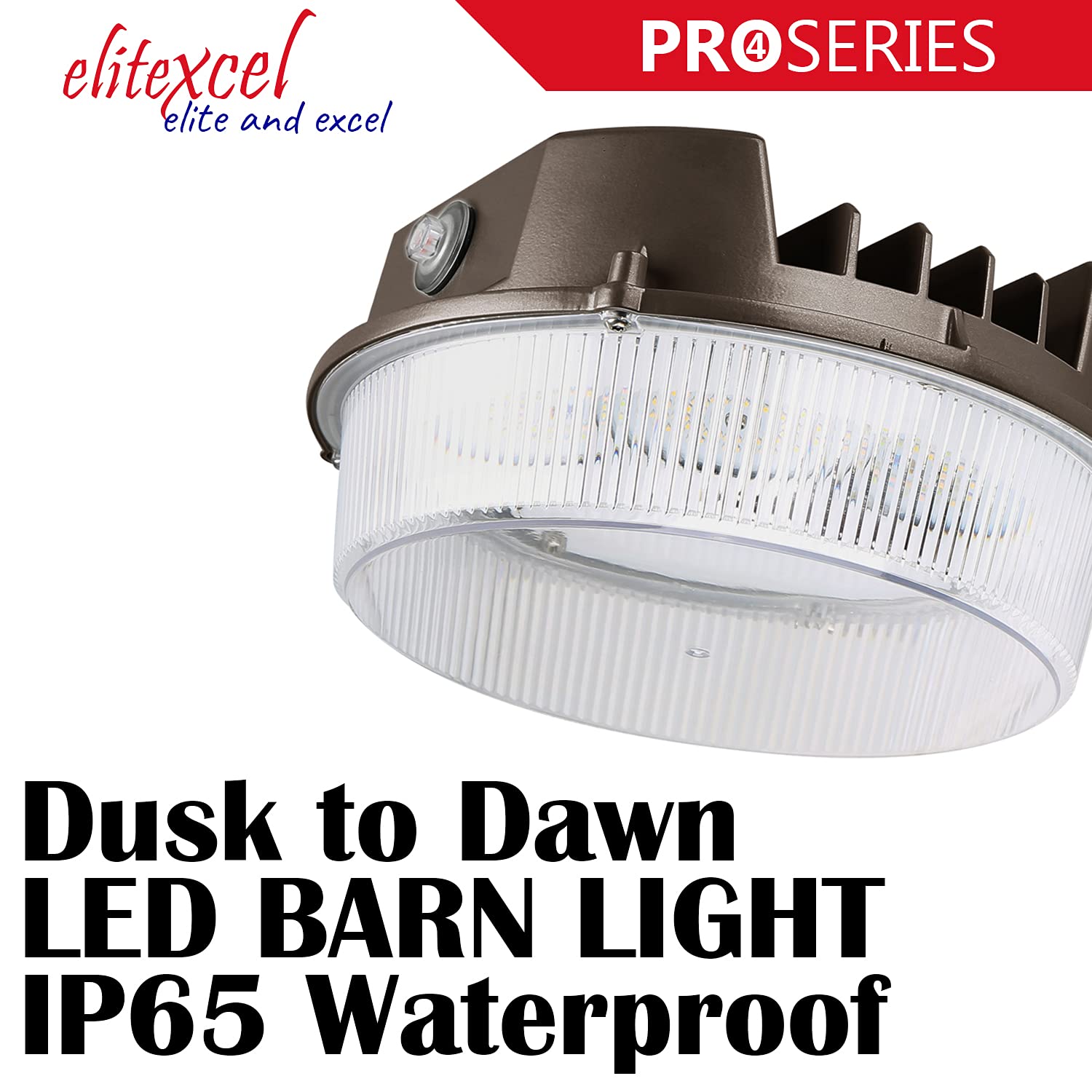 Elitexcel 43W LED Barn Light - 5000LM, 5000K Daylight, Dark Bronze, Model EFMG443W12V50KDP1, Waterproof for Outdoor