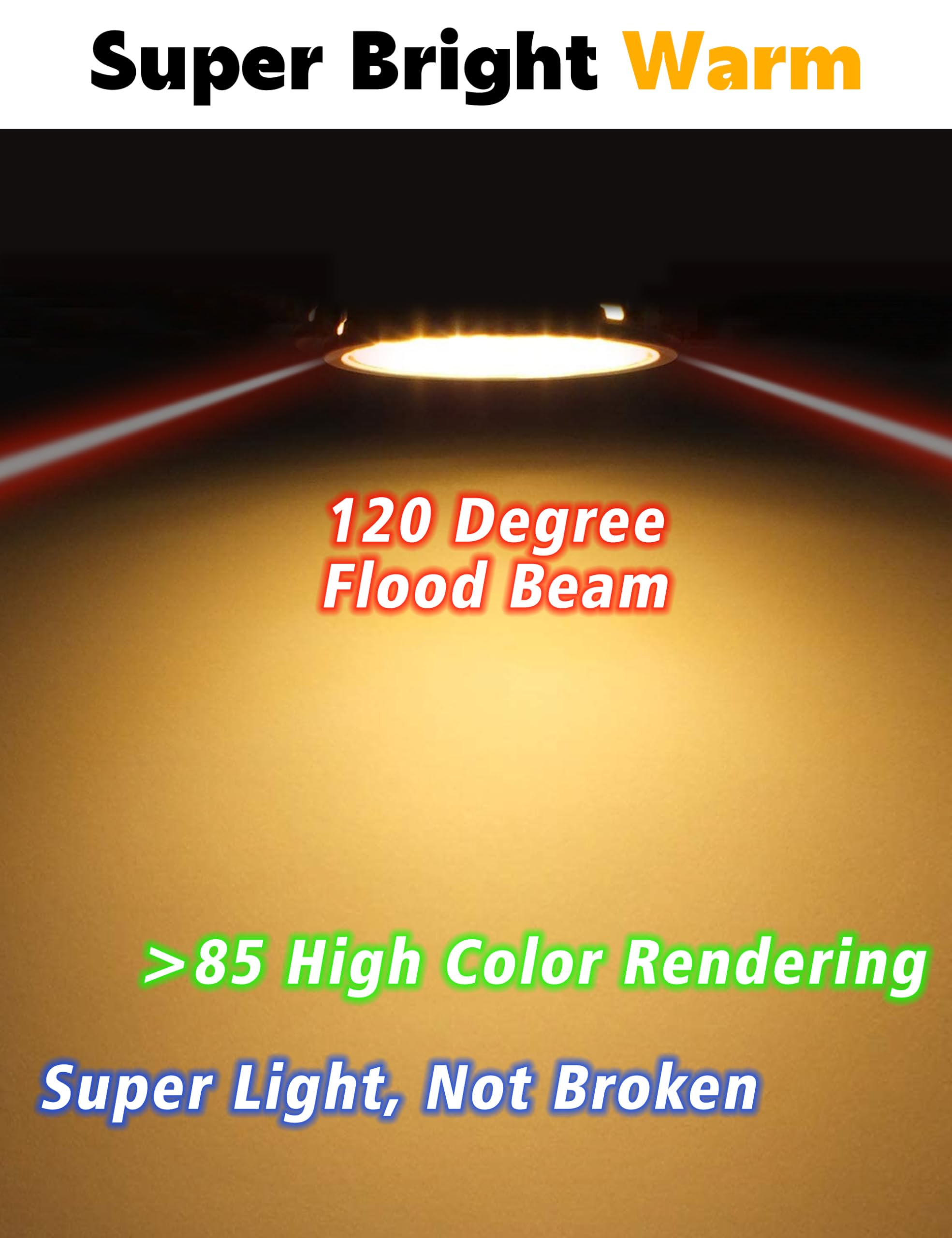 Mr16 Led Bulbs Non-Dimmable 50W Halogen Equivalent, 2700K Warm White, 12V Gu5.3 Led Spotlight Bulb, 120 Degree Flood Beam Angle
