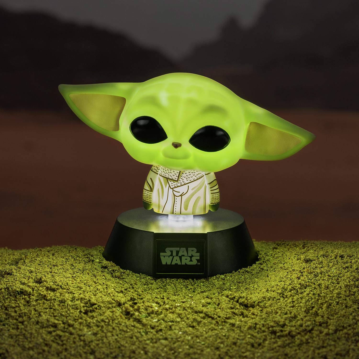 Paladone Grogu Light | Official Mandalorian Merchandise | 100% Keramik Akazie | Green/Beige/Black | Model PP7359MAN