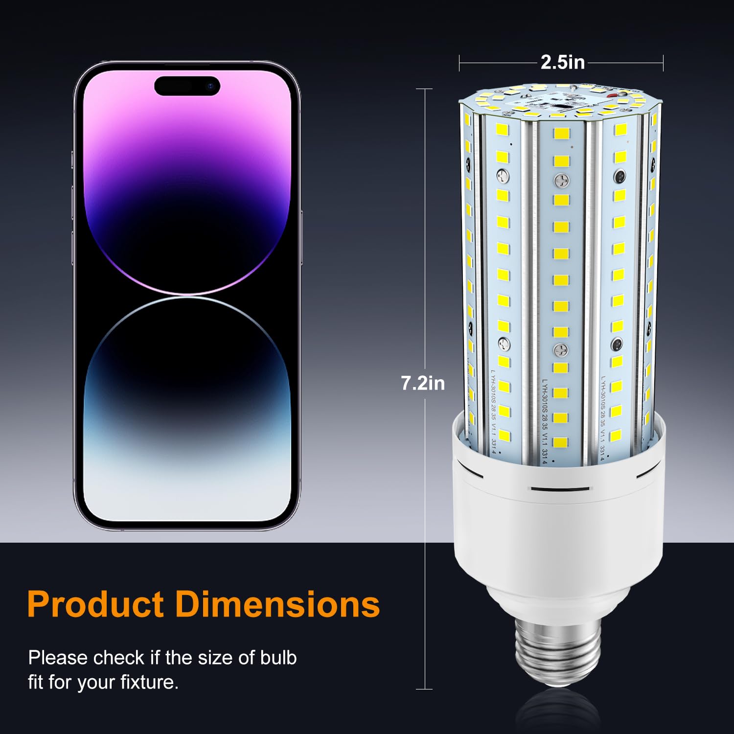 Ns 75W Motion Sensor Light Bulbs 2-Pack, 7500Lm Dusk To Dawn Security Lights, E26 Auto On/Off, 5000K Daylight For Garage, Front