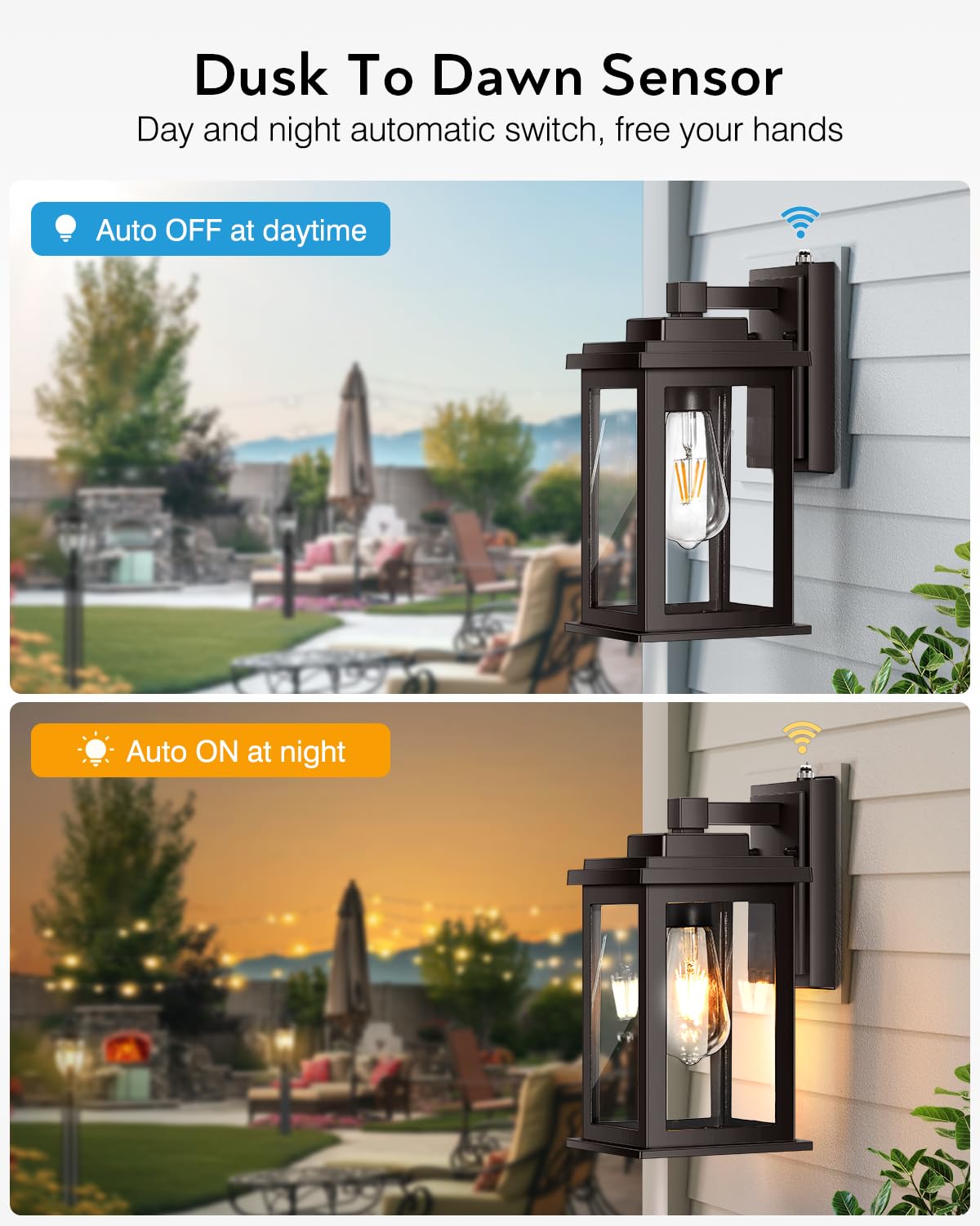 Vianis Bronze Outdoor Wall Lights  Dusk To Dawn Led Outdoor Light  Aluminum Exterior Lighting Fixtures  Waterproof Porch Lights Outdoor For House  Doorway  Garage Hardwired  Non-Solar