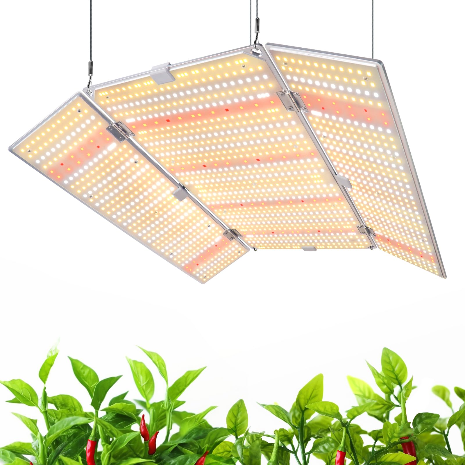 Barrina 480W LED Grow Lights, Full Spectrum, 23.62inx23.62in, Aluminum, Daylight White, Model BU4800, Dimmable for Indoor Plants