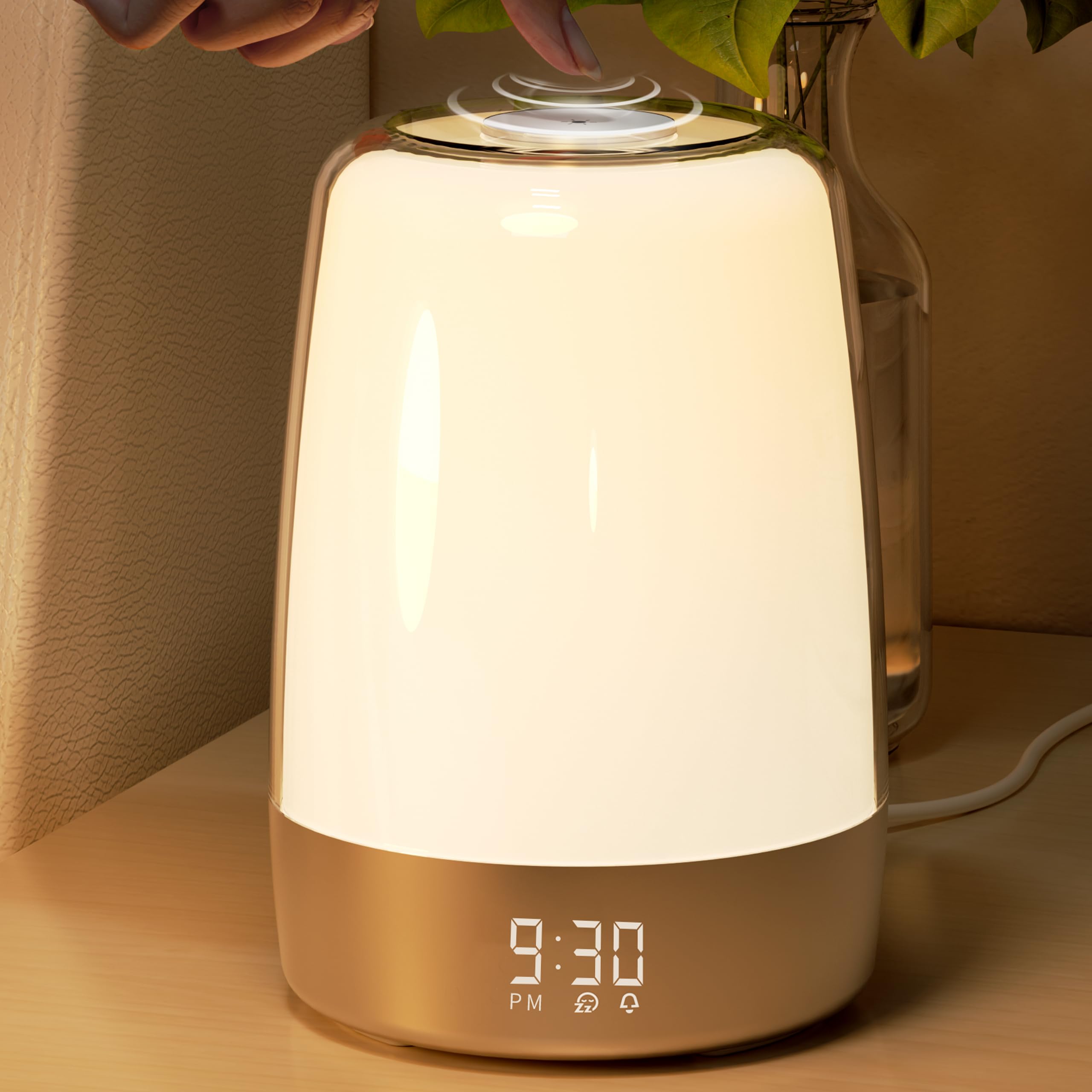 Vicsoon Touch Wake Up Night Light With Sunrise Simulation Alarm Clock Nursery Lamp For Kids, Heavy Sleepers, Bedroom, Sleep Aid,