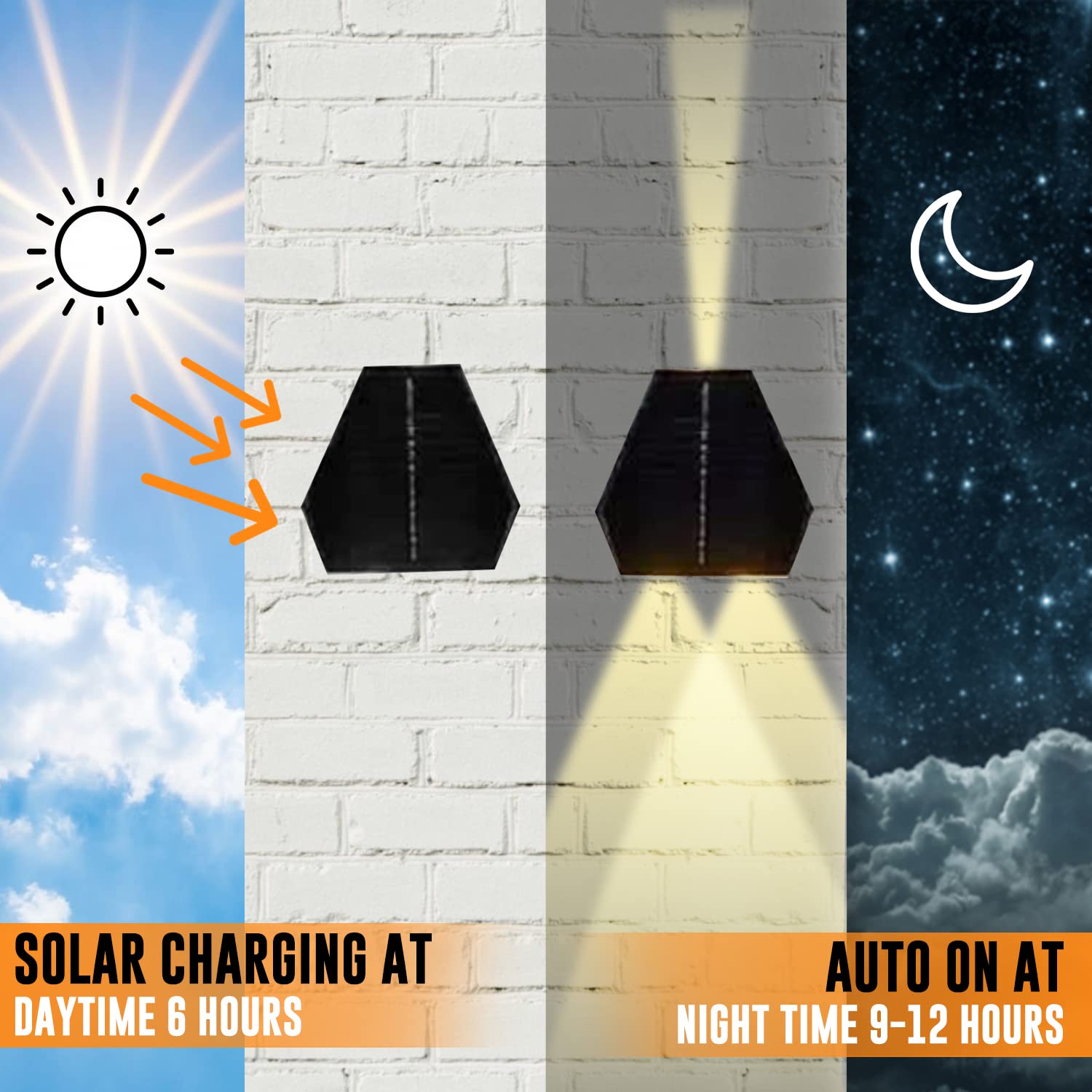 Solar Lights Decorative Up Down Wall Sconce Light - Yard Decorations Outdoor Flood Lights Dusk To Dawn Lighting Fixture Backyard Entrance Deck Lights Waterproof Led Fence Solar Lamp Post Lights