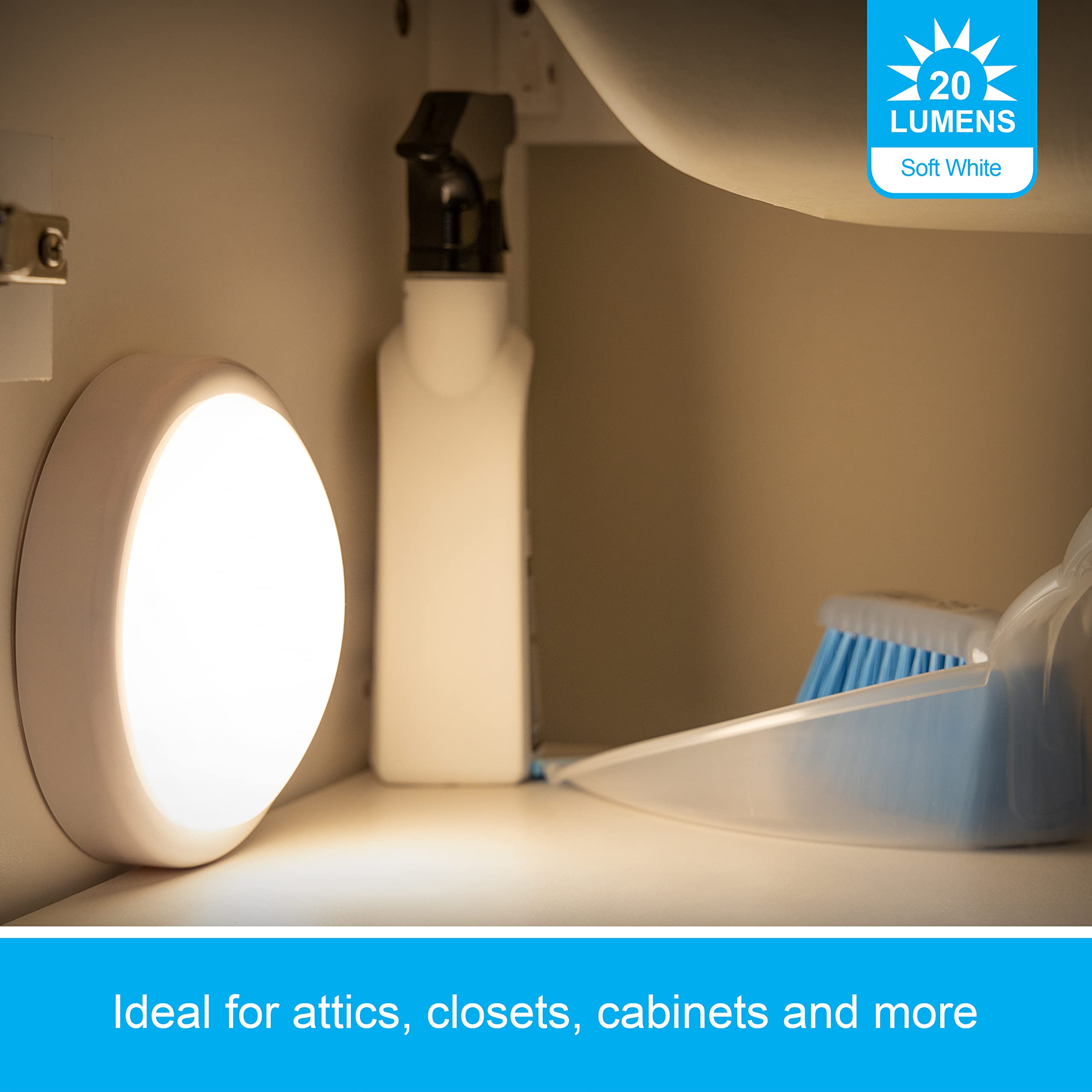 Ge Tap Light Battery Operated,White,Push Light,Stick On Lights,Wireless Lights,Portable,Under Cabinet Lighting,Perfect For Under