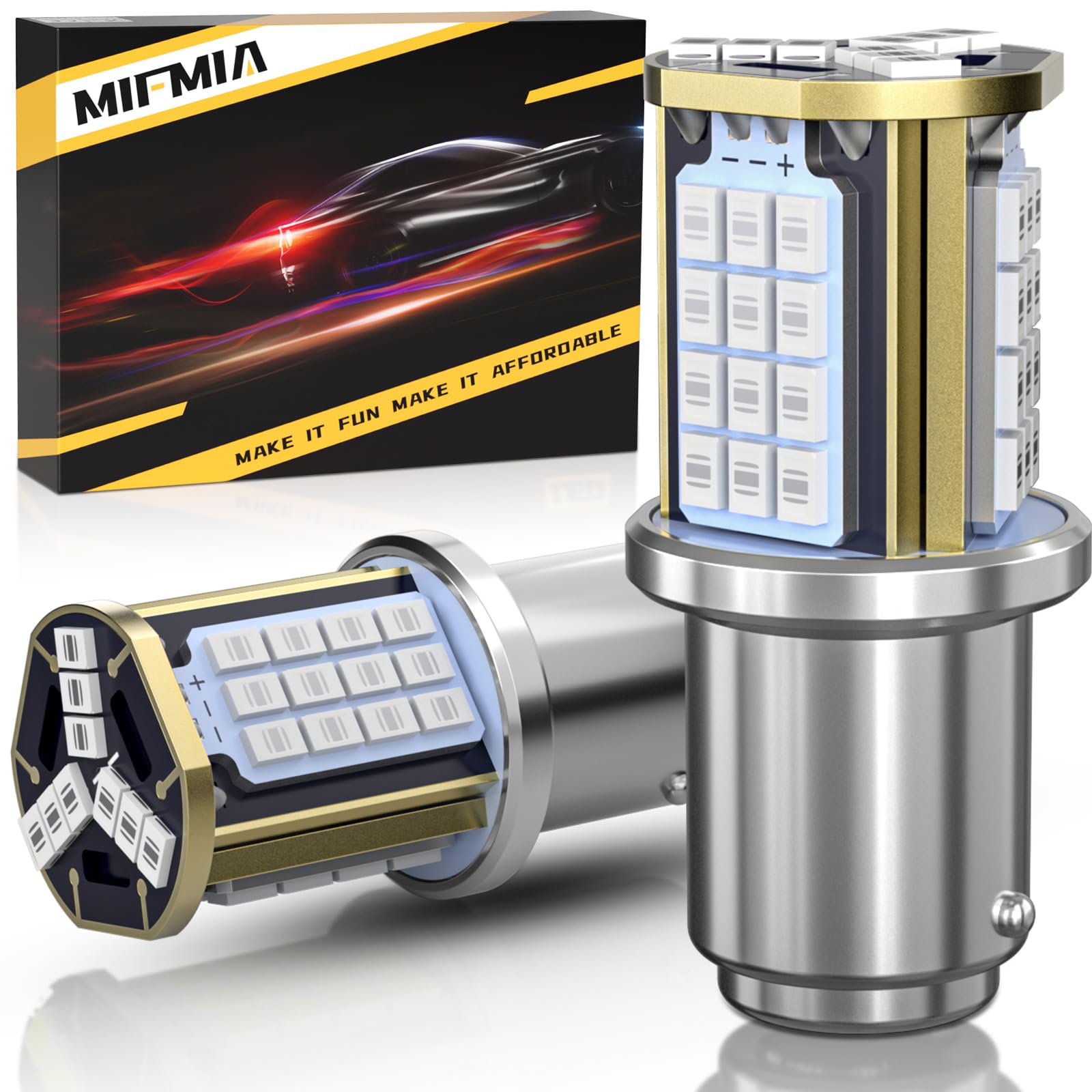 MIFMIA 1157 LED Bulb Red, High Power 45-SMD Chipsets, Upgraded, Pack of 2, for Brake Lights