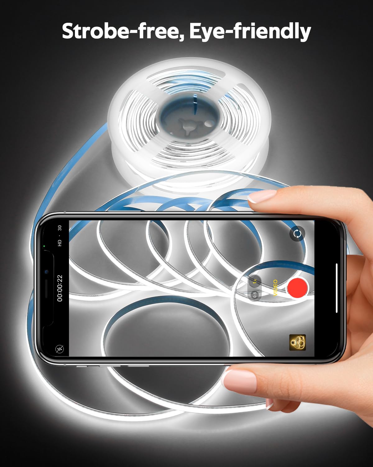 White Cob Led Strip Lights 65.6Ft/Roll 6500K 24V Led Light Strips With Remote Daylight White Dimmable Cob Led Light Flexible Led