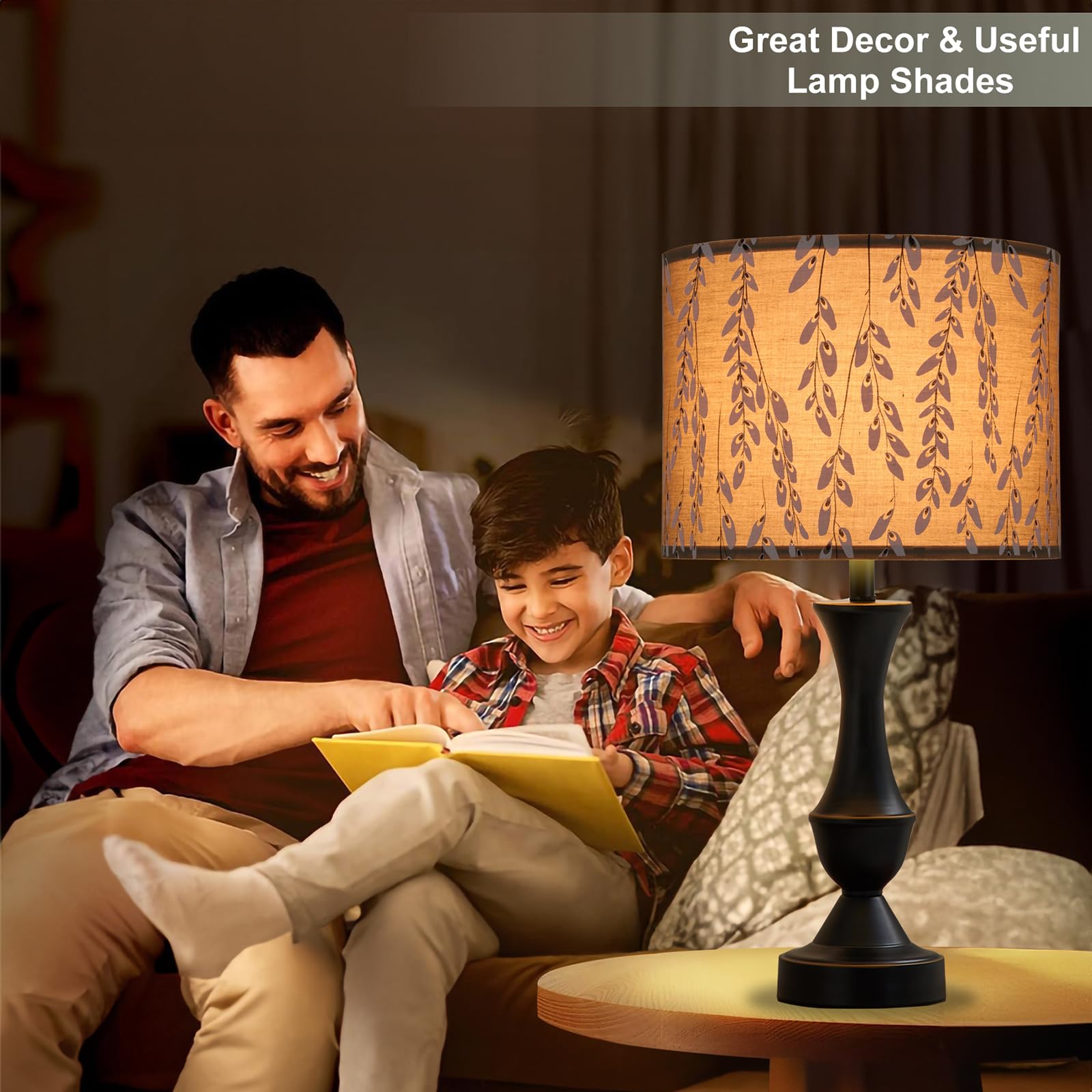 Lamp Shades Set Of 2, Drum Lampshades, Lampshade 10 Inches Height, Lampshades For Table Lamp, Floor Lamp, Pendant Light, Lamp Sh