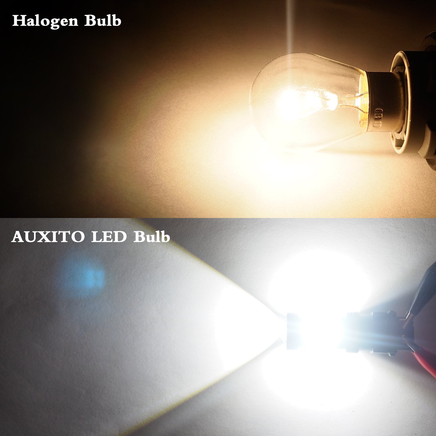 Auxito Xenon White 3056 3057 3156 3157 4157 3030 Chipset Smd Led Bulbs With Projector For Car Tail Brake Light Backup Reverse Turn Signal Lights (Pack Of 2)