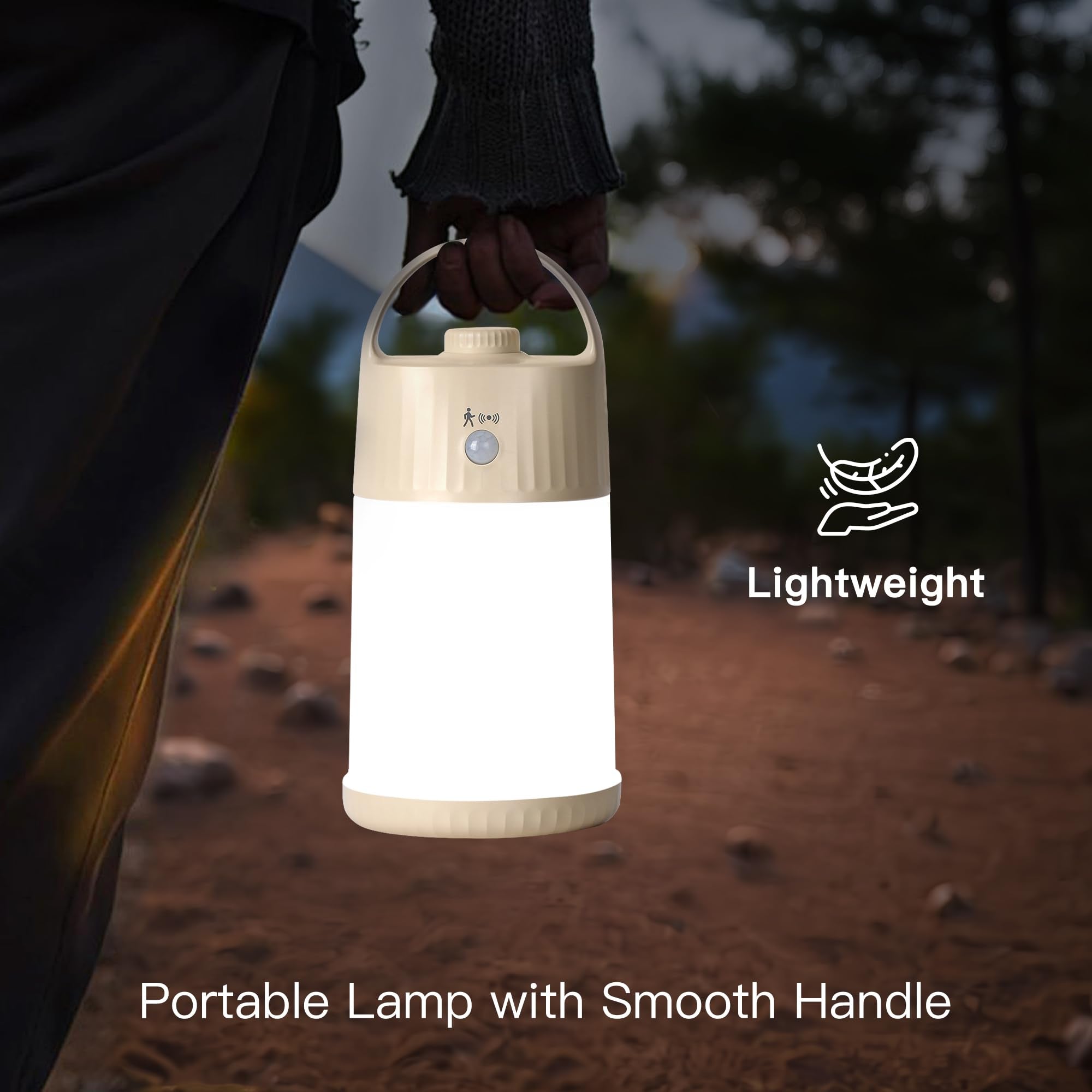 SMASOON Motion Sensor LED Night Light - Portable Cordless Lamp, 4 Brightness Levels, Apricot, Model SD-880E