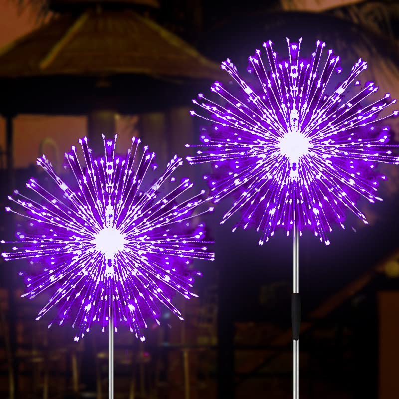 JJGoo Solar Garden Lights, 2 Pack 180 LEDs, Waterproof Outdoor Decorative Lights, Purple