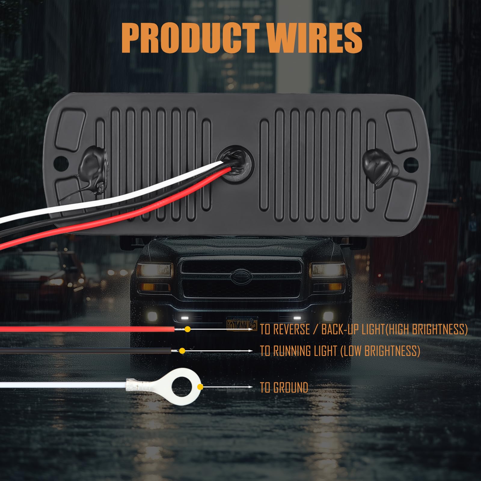 At-Haihan Pack Of 2 Aluminum Housing Clear Lens White Led Reverse Backup Running Lights, Dot Compliant Waterproof Surface Mount