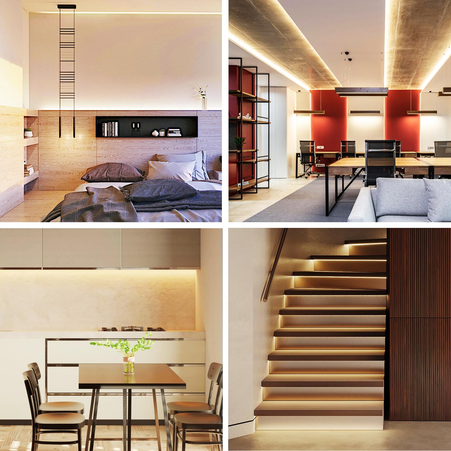 Yeewhale 32.8Ft Cob Led Strip Lights Dc 24V Dimmable 3000K Warm White Flexible Led Tape Light For Bedroom, With Remote And App C