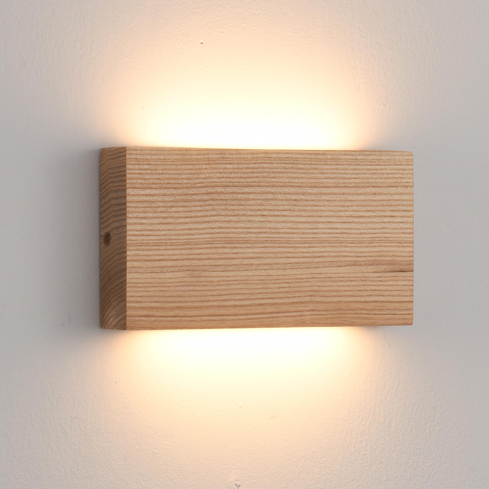 Wood Wall Sconce Indoor Wall Lights Hardwired 1 Pack Up and Down Wall Mount Light for Living Room Bedroom Hallway Corridor Conse