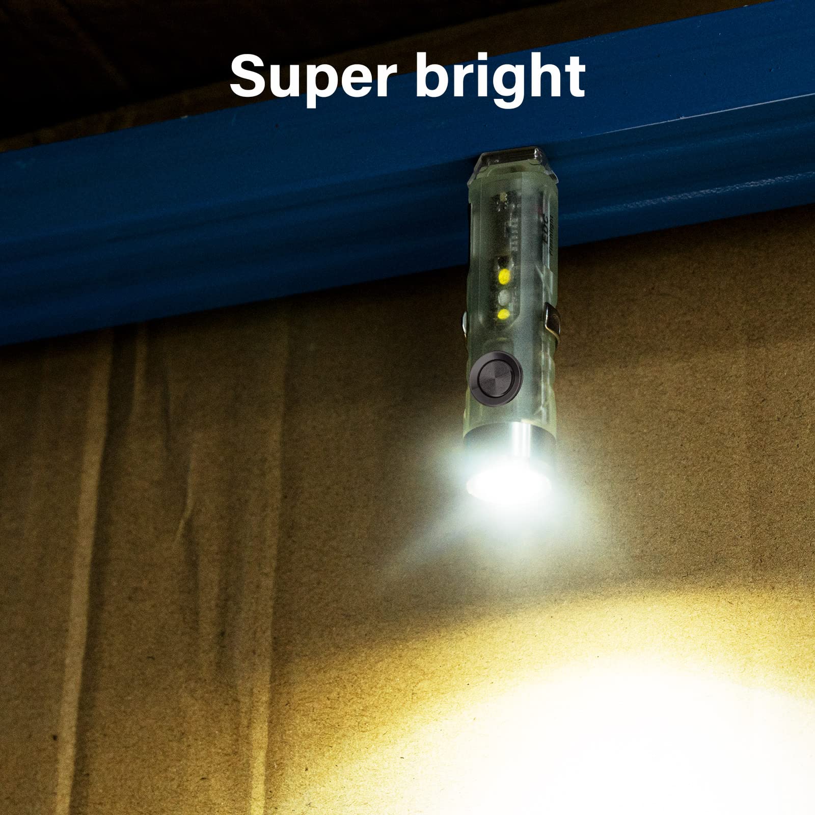 Rovyvon A5U G4 Keychain Flashlight, 650 Lumens Glow In The Dark, Rechargeable Edc Light