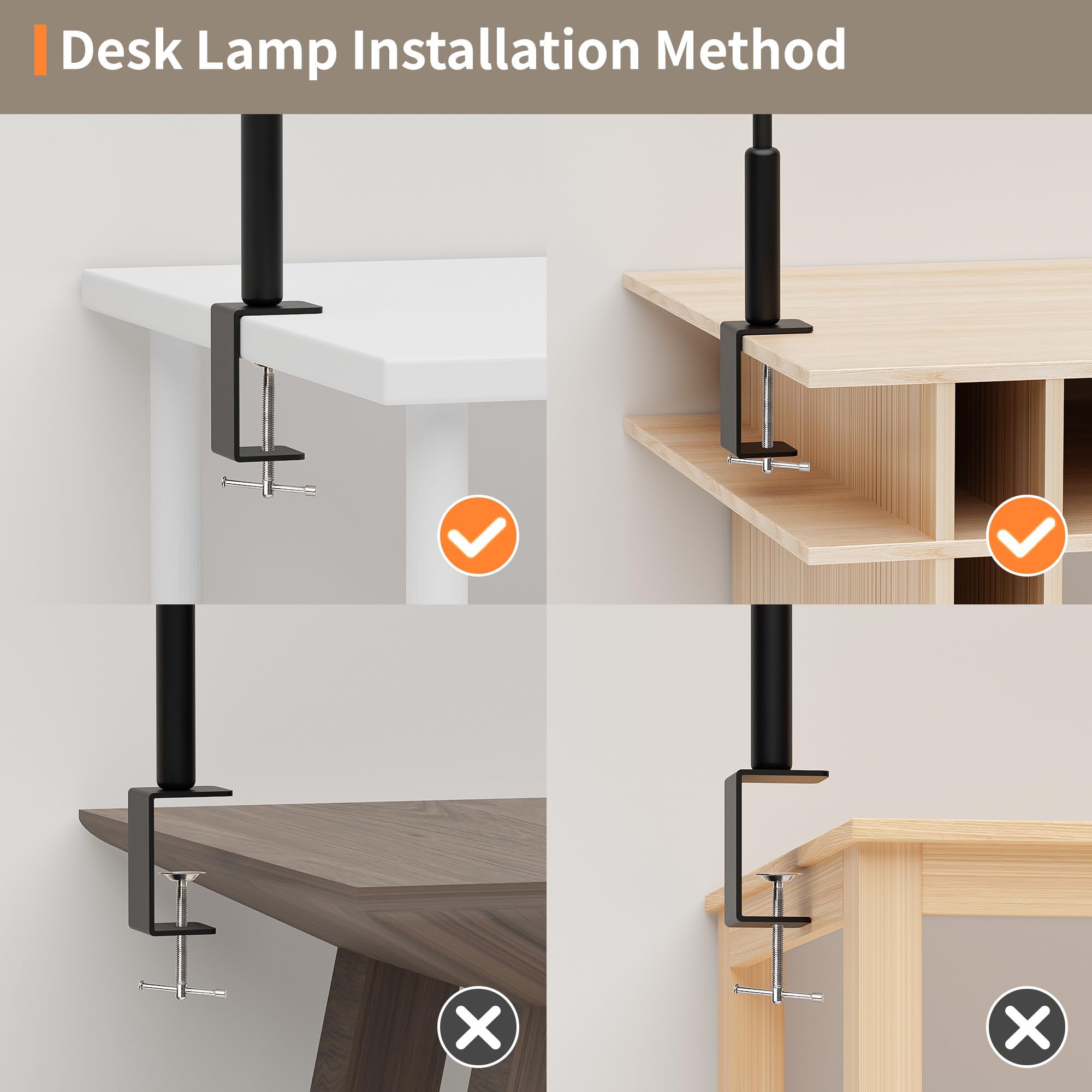 Seoufrdz Desk Lamp, 3 Colors Stepless Dimming Led Desk Lamps For Home Office Adjustable Memory Desk Light With Clamp Touch Control Office Lamp Eye Caring Computer Light For Working Sewing(Black)