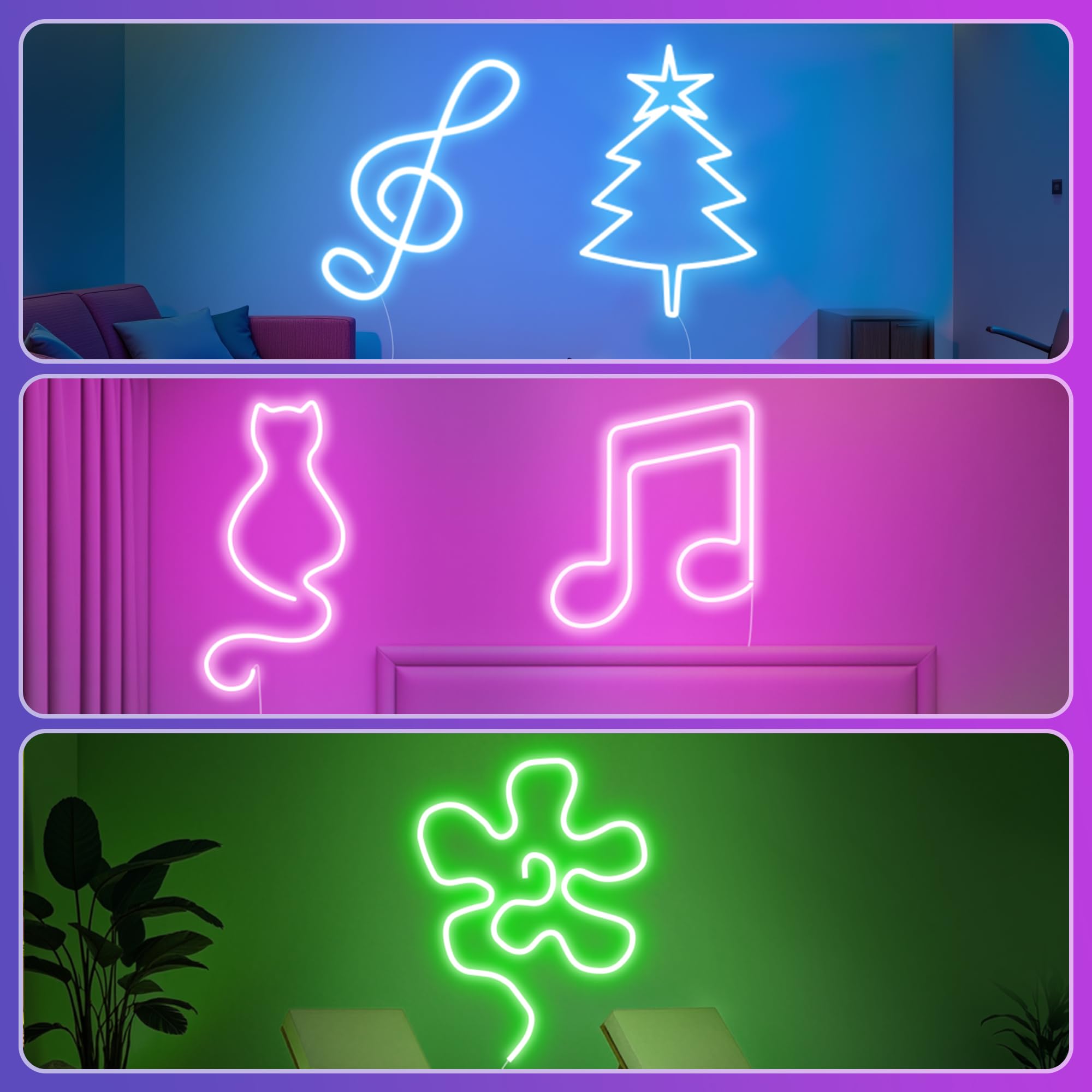 RIYO Neon Rope Lights, 20Ft RGB LED Strip, IP67 Waterproof, App & Remote Control, Music Sync, Multicolor