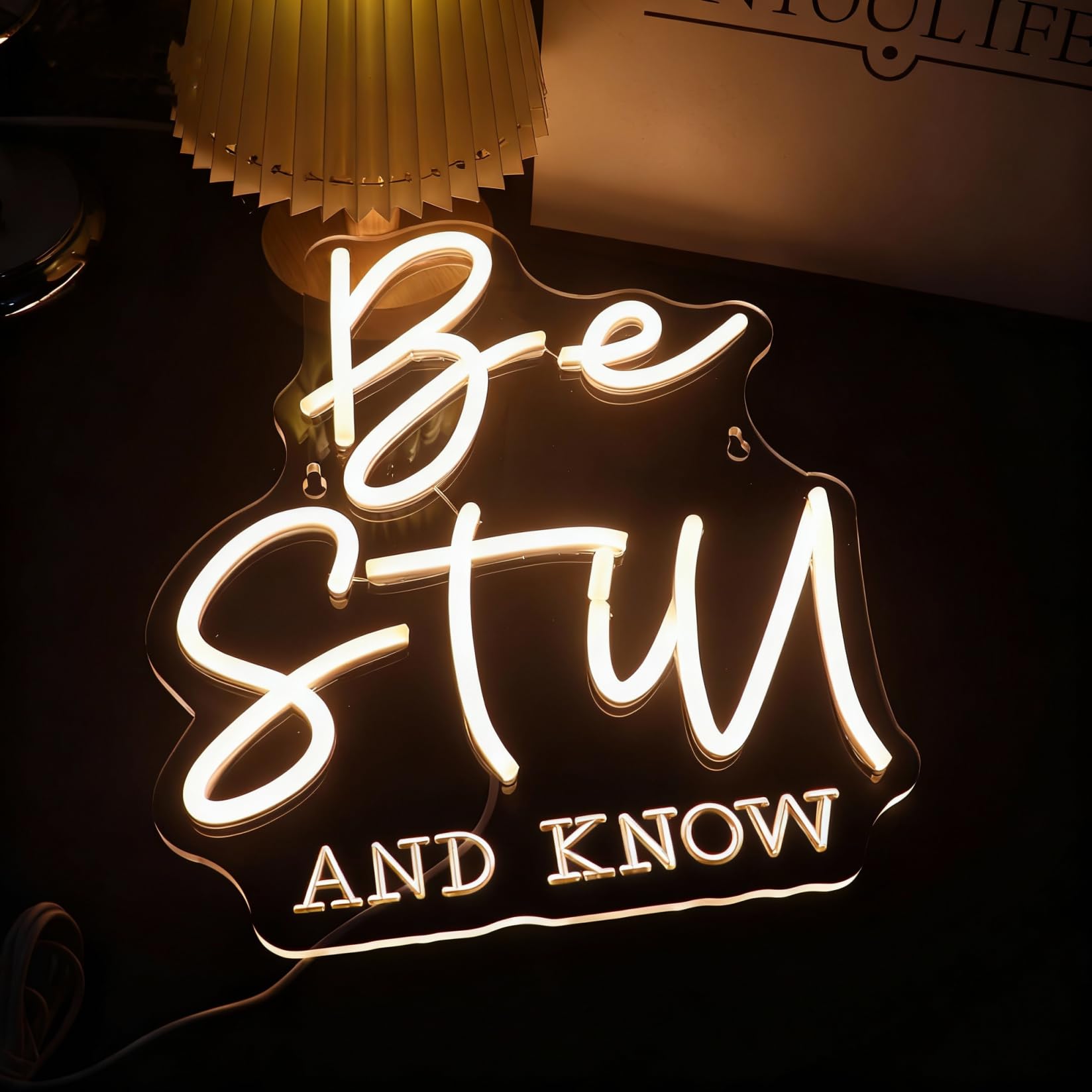 Be Still And Know Bible Verses Decorative Neon Sign Desk Decor Motivational Gifts For Women Men  Christian Desk Sign Decor For Home Office Wall (Warm White)