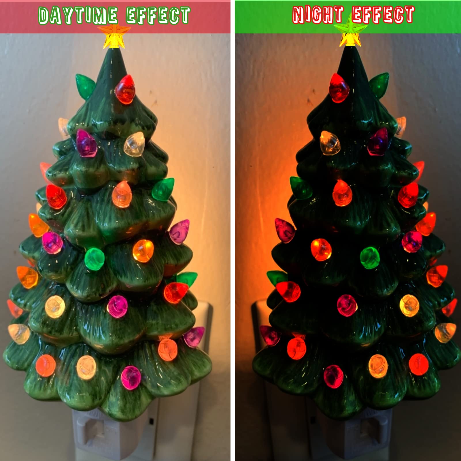 KonohaELF Replacement Light Bulbs for Ceramic Christmas Tree, Mini Multicolor Plastic Ornaments, Model SD-HYDP-2021116, 217 PC Set