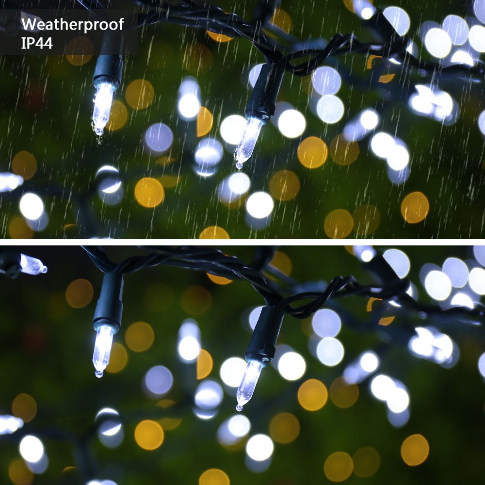 Brizled Christmas Tree Lights, 2 Pack 33Ft 100 Led Christmas Lights, 120V Ul Certified Connectable Xmas Light Indoor Outdoor, Cl