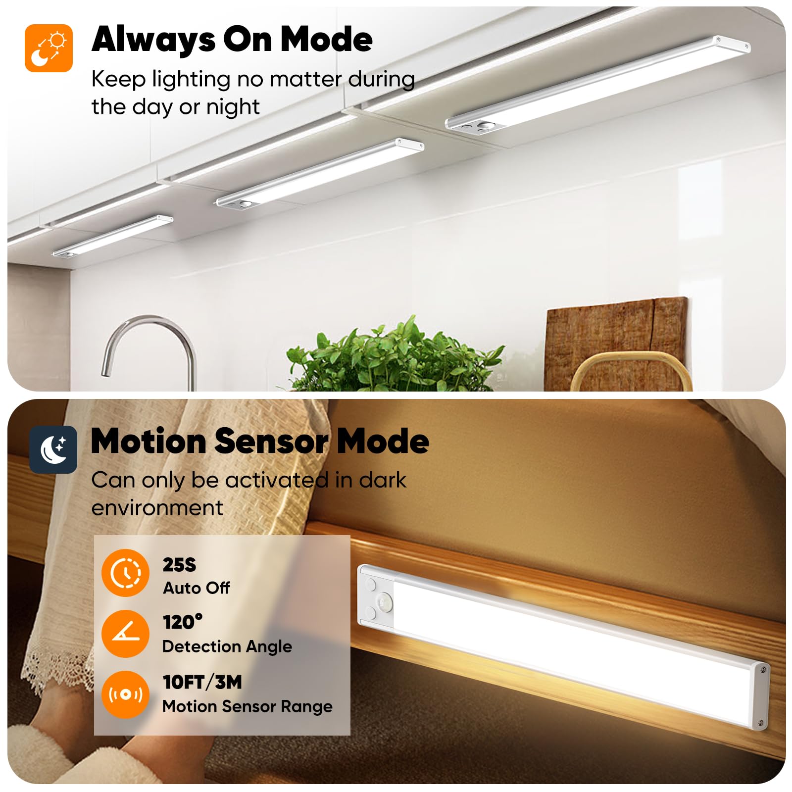 Under Cabinet Lights, 108 Led Rechargeable Battery Operated Motion Sensor Lights Indoor, 3200Mah Magnetic Dimmable Closet Lights