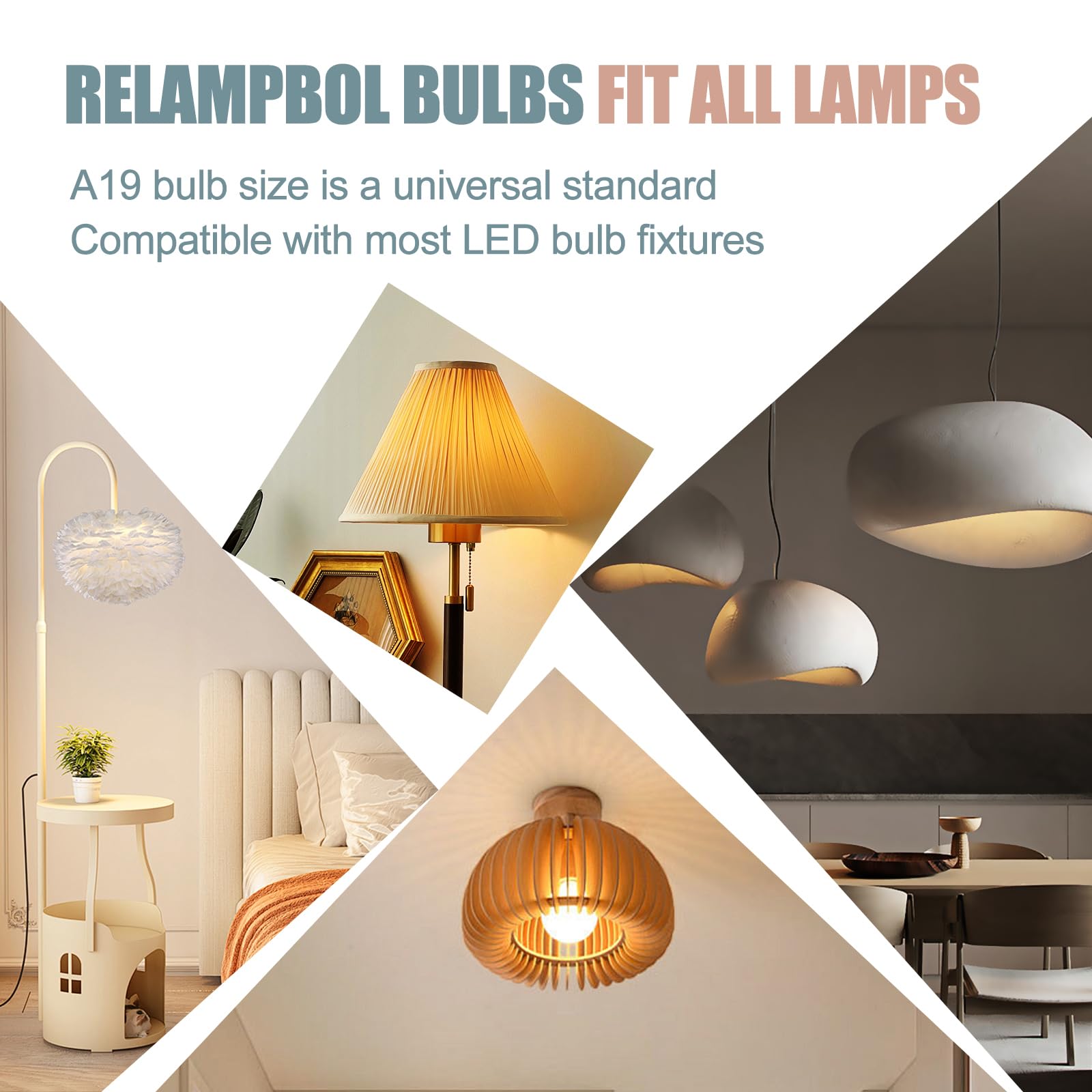 RELAMPBOL Rechargeable Emergency Light Bulbs 10 Pack - Dimmable 9W with Remote, 3000k-6000k Color, Battery Backup for Sconces and Lamps