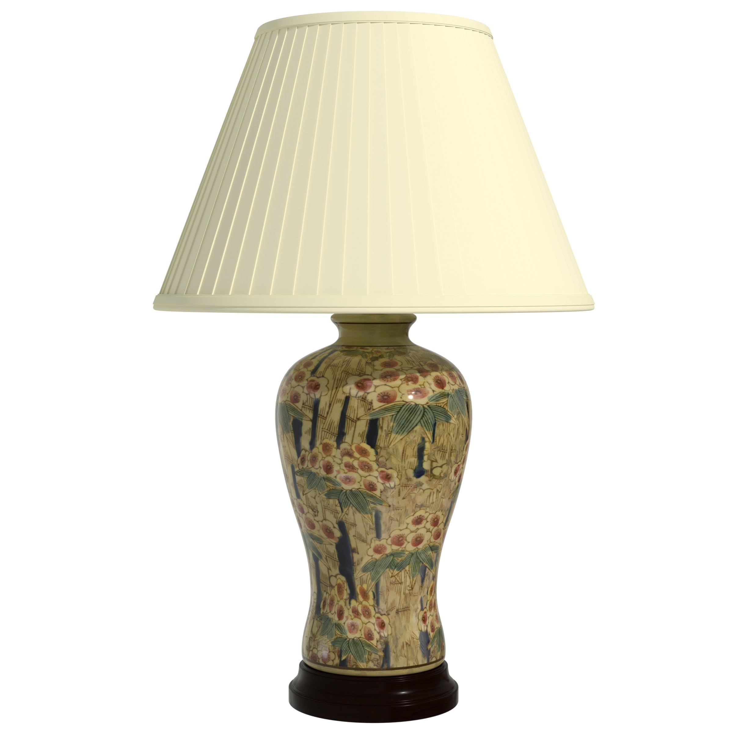 Red Lantern 25 Glazed Bamboo Blossom Vase Lamp